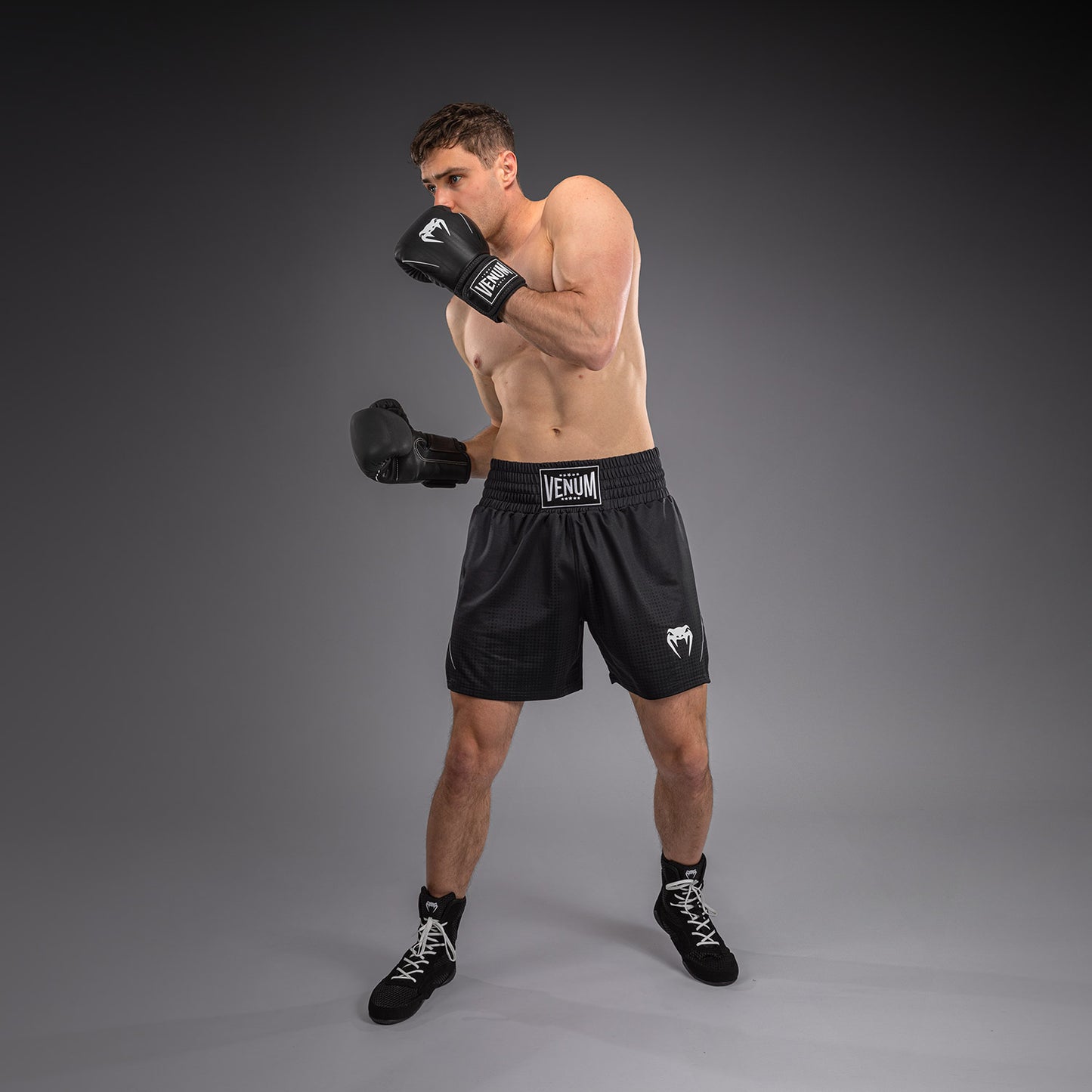 Venum Stealth Boxing Shorts - Black/White