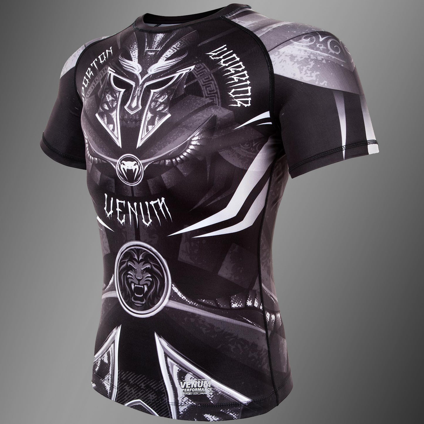 Venum Gladiator 3.0 Rashguard - Black/White - Short Sleeves