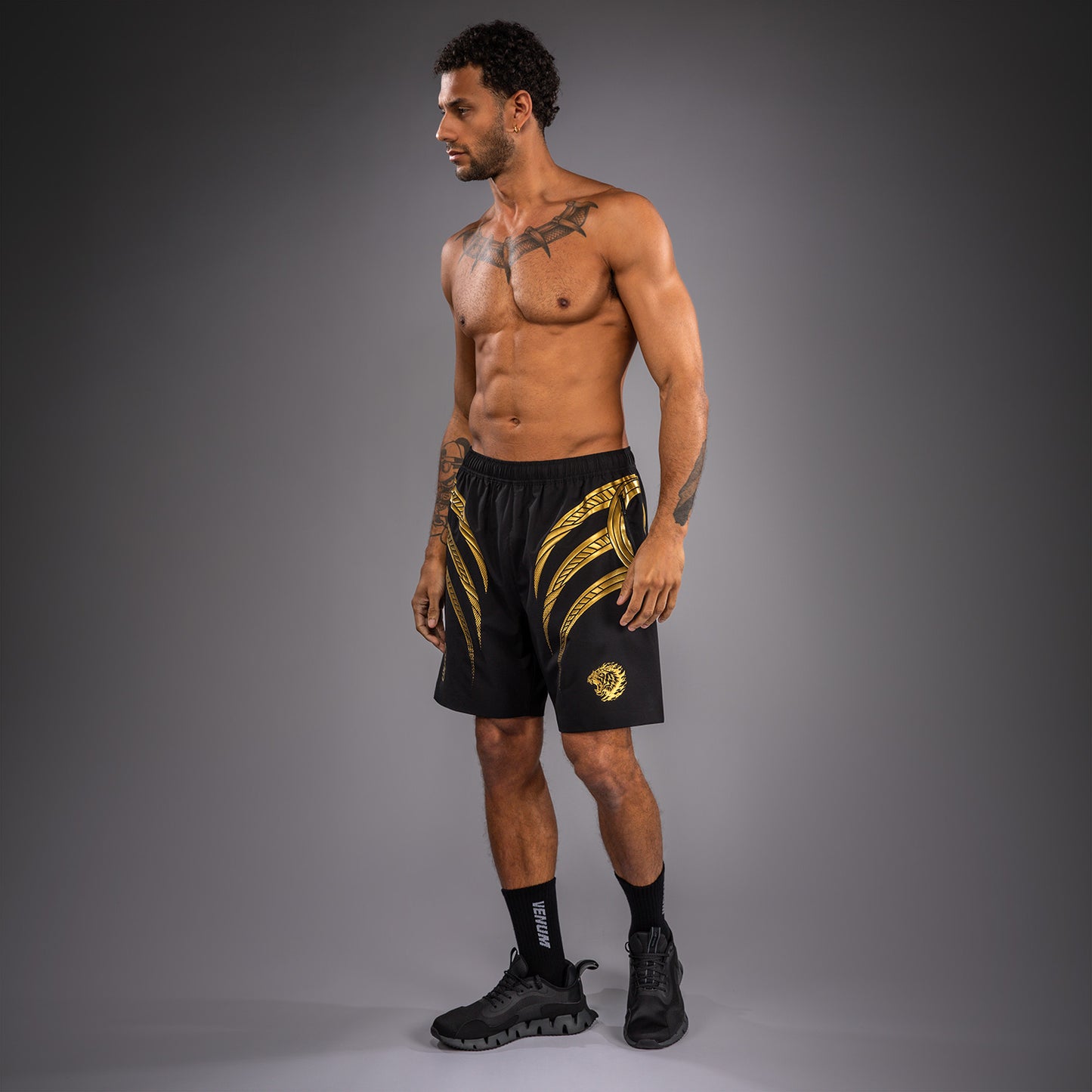 Venum x Mike Tyson Tiger Training Shorts - Black/Gold