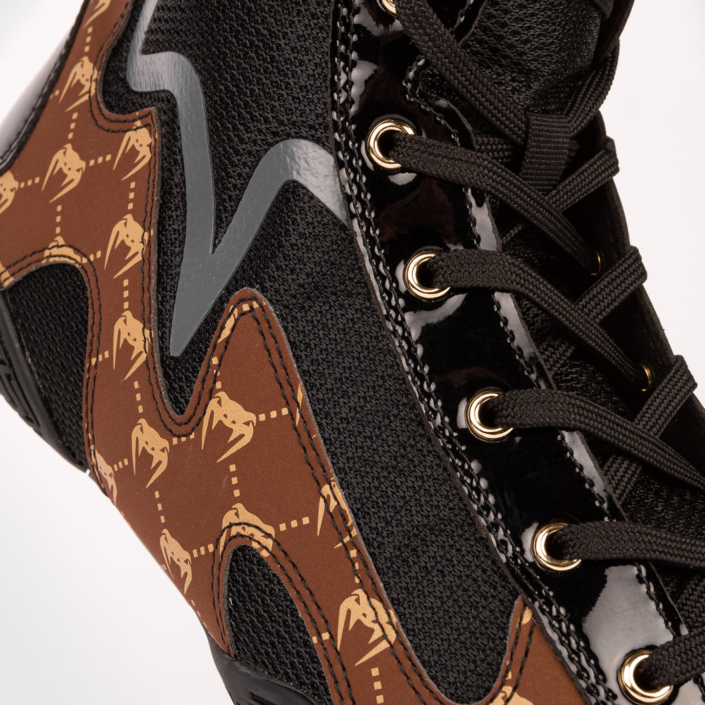 Venum Elite Evo Monogram Boxing Shoes – Black/Brown