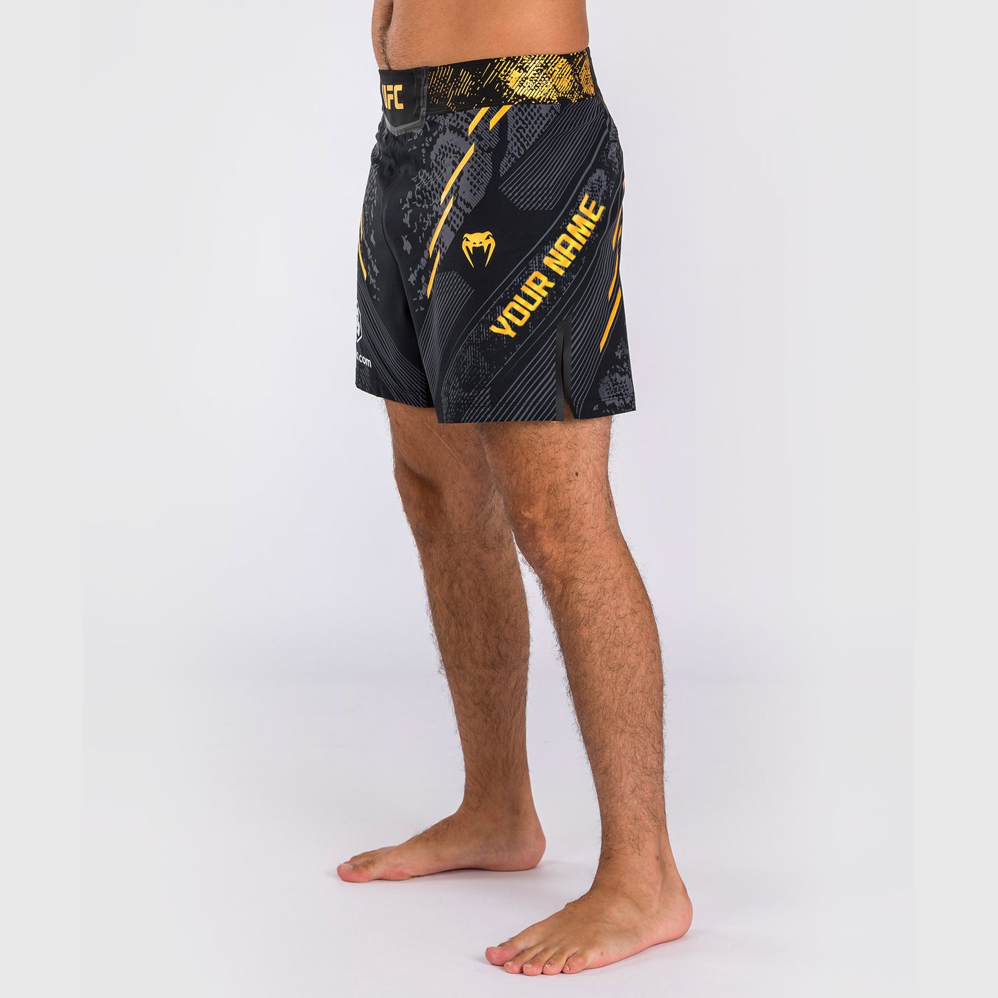 UFC Adrenaline by Venum Personalized Authentic Fight Night Men's Fight Short - Short Fit - Black/Gold