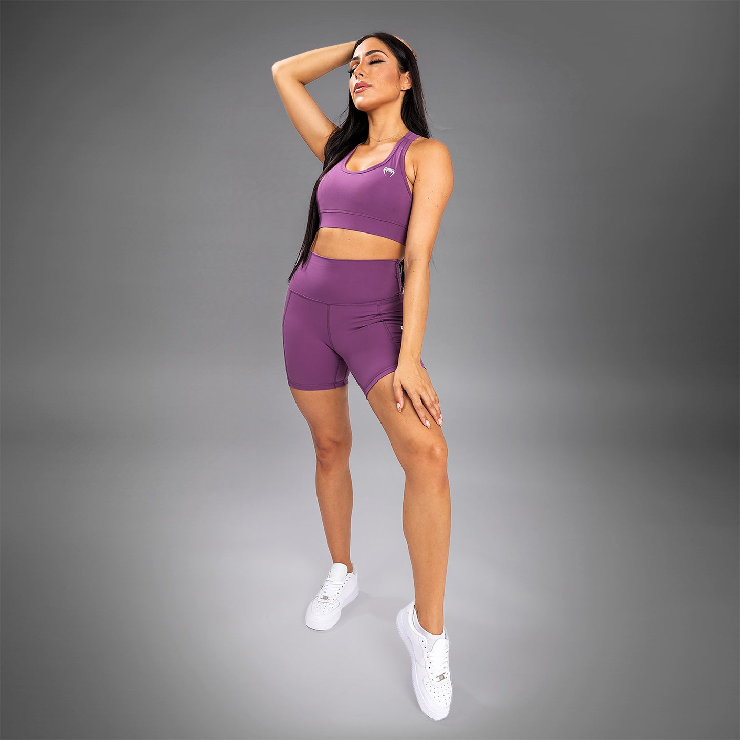 Venum Essential Medium Impact Sports Bra - Dusky Orchid/Brushed Silver