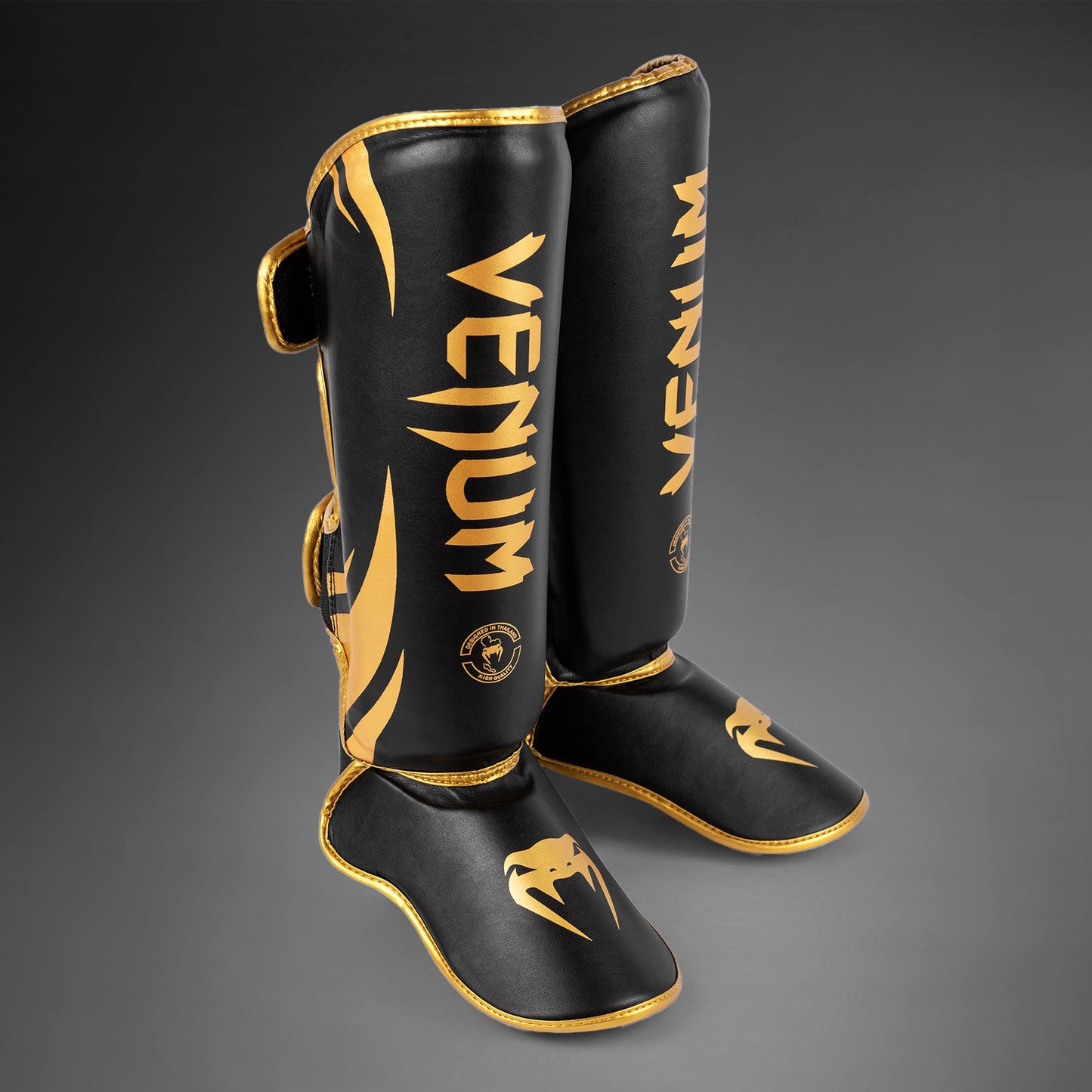 Venum Challenger Standup Shin Guards - Black/Gold