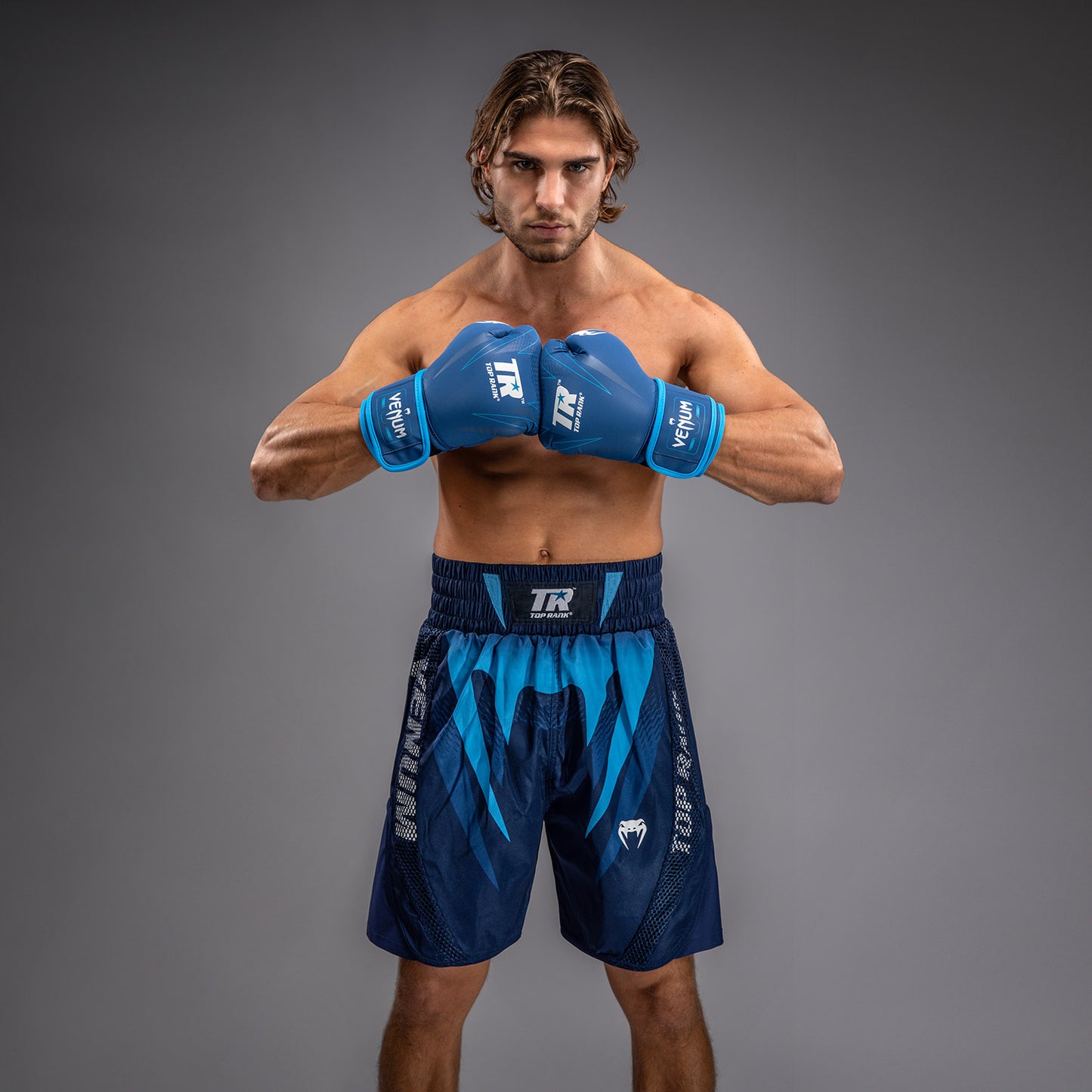 Venum x Top Rank Original Men's Boxing Shorts - Navy Blue