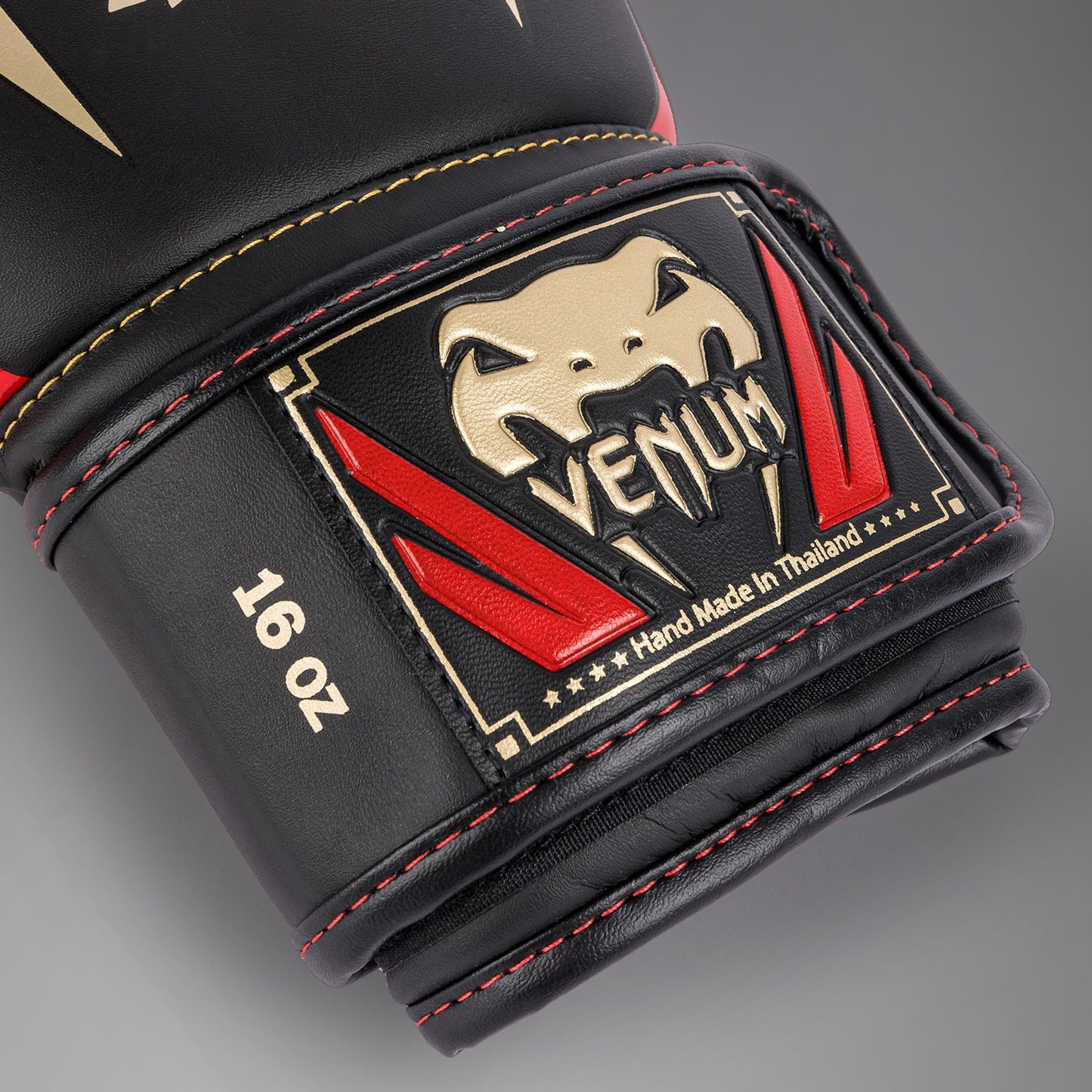 Venum Elite Boxing Gloves - Black/Gold/Red