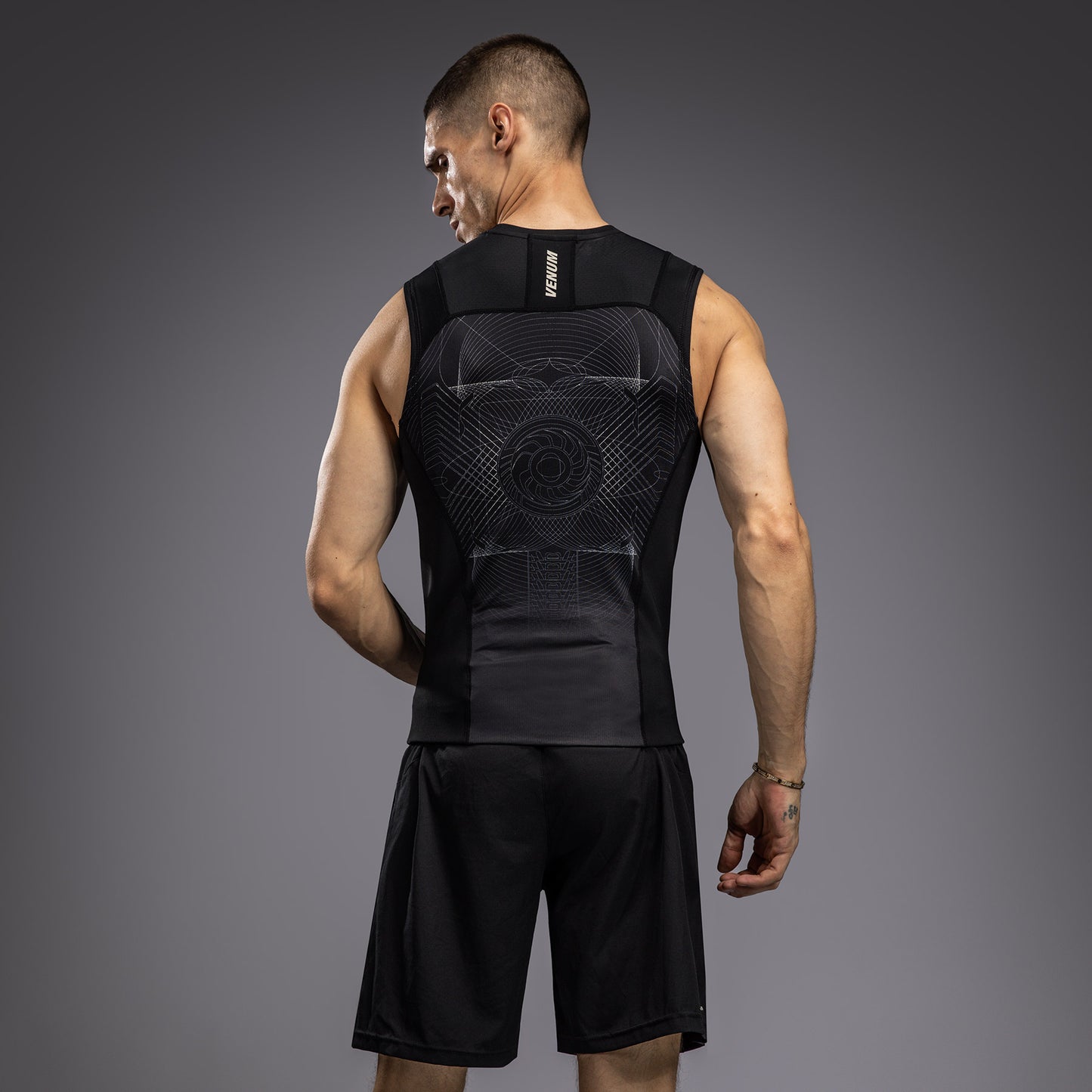 Venum G-Fit Air Men's Sleeveless Rashguard - Deep Black/Desert Sand
