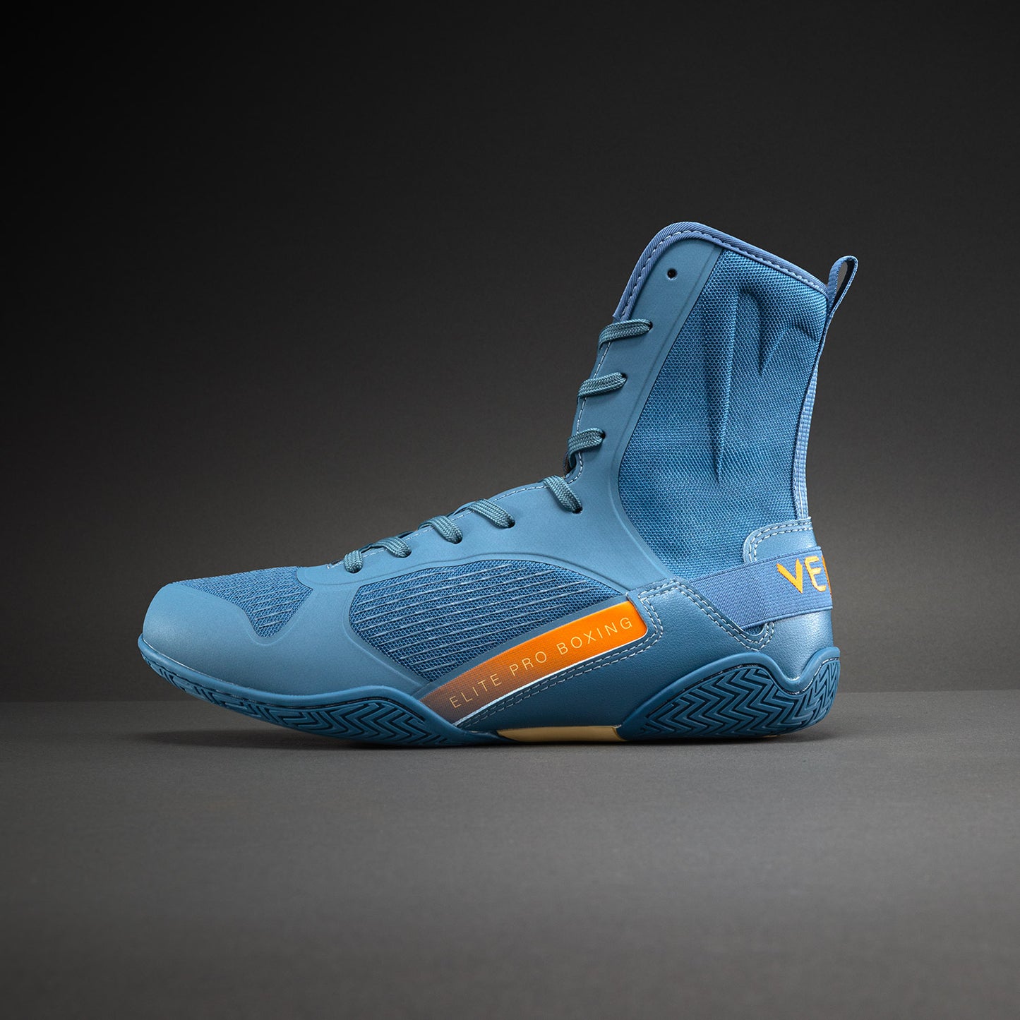 Venum Elite Neo Boxing Shoes - Steel Blue/Orange