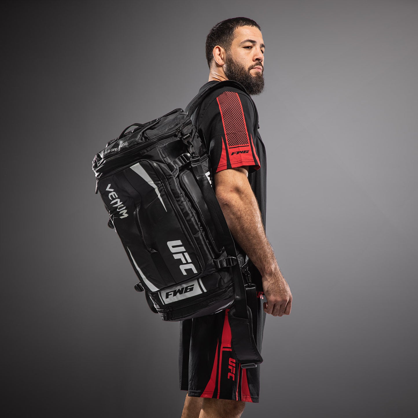 UFC Unity by Venum Authentic Fight Week Gear Bag – Black/White