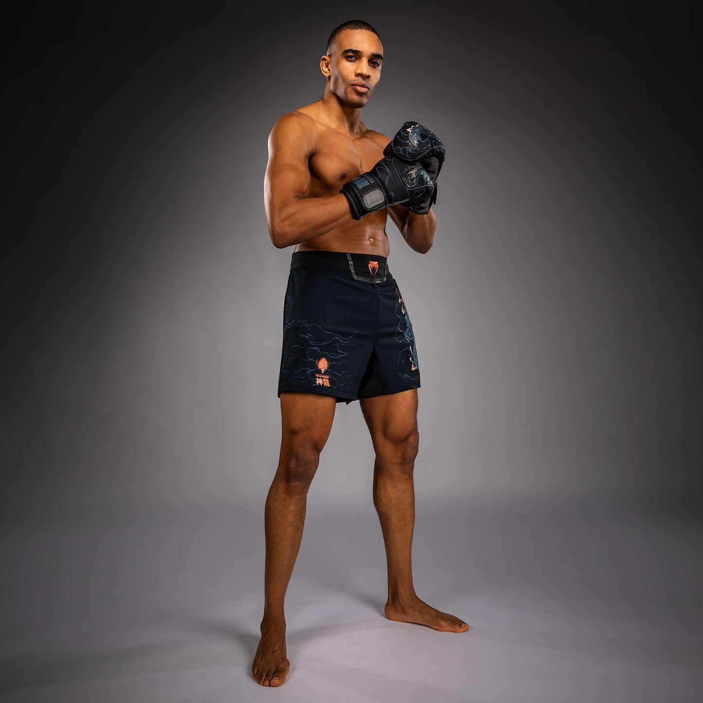 Venum Thunder Dragon Fightshorts - Black/Grey/Copper