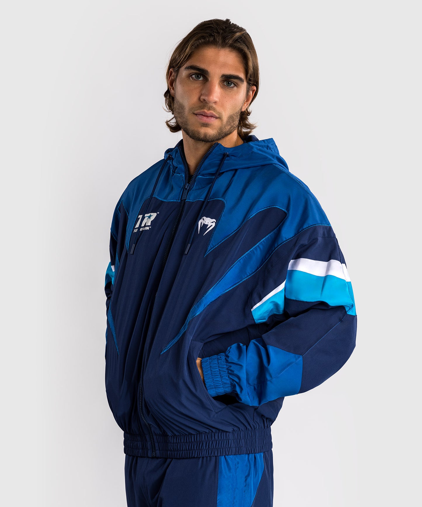 Venum x Top Rank Original Men's Hooded Tracksuit Jacket - Navy Blue