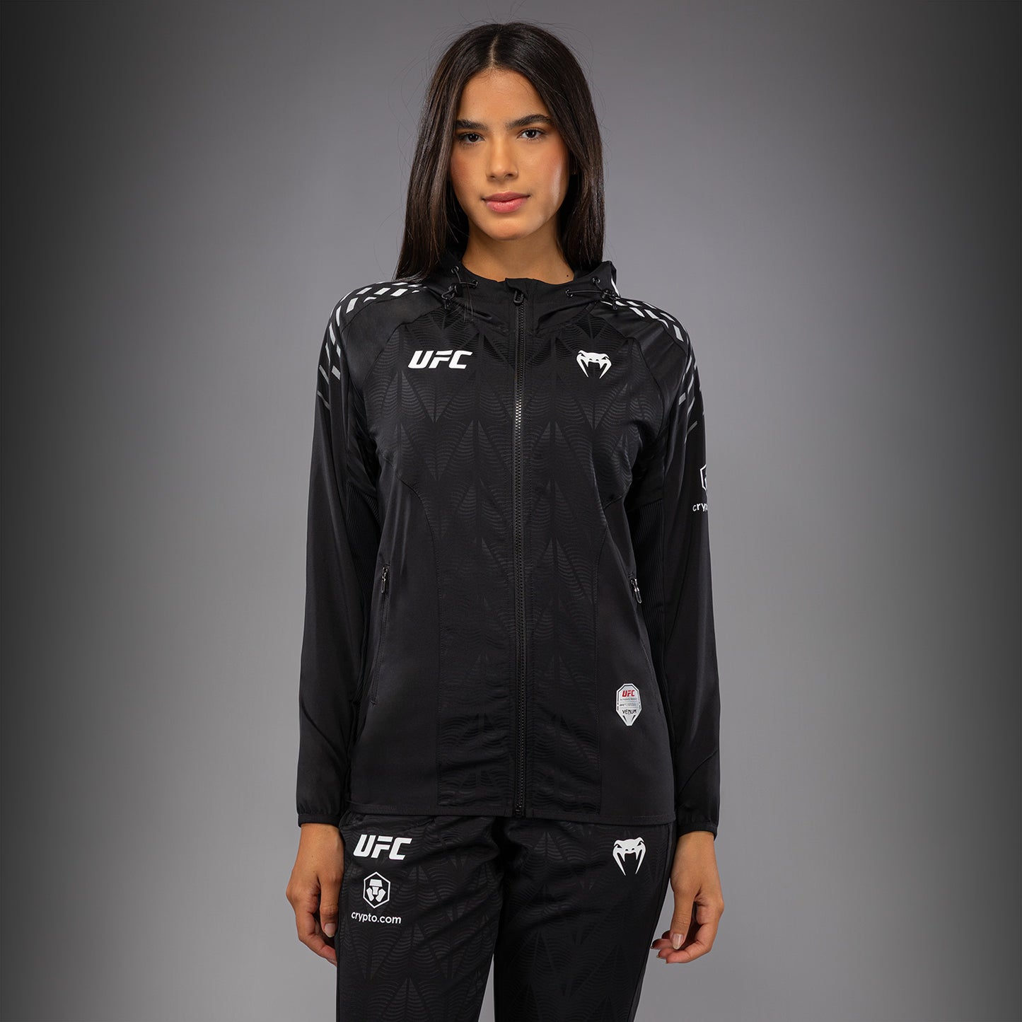 Women's UFC Zenith by Venum Black Authentic Fight Night Walkout Hoodie Personalized