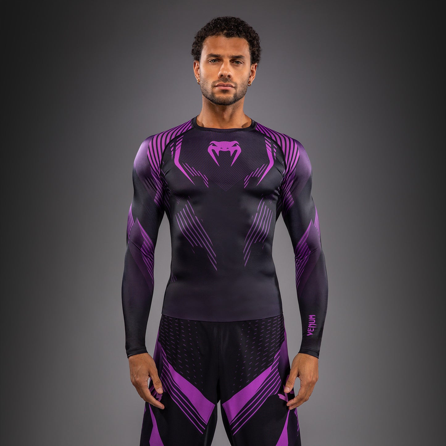 Venum No-Gi 6.0 Long Sleeve Rashguard - Black/Purple