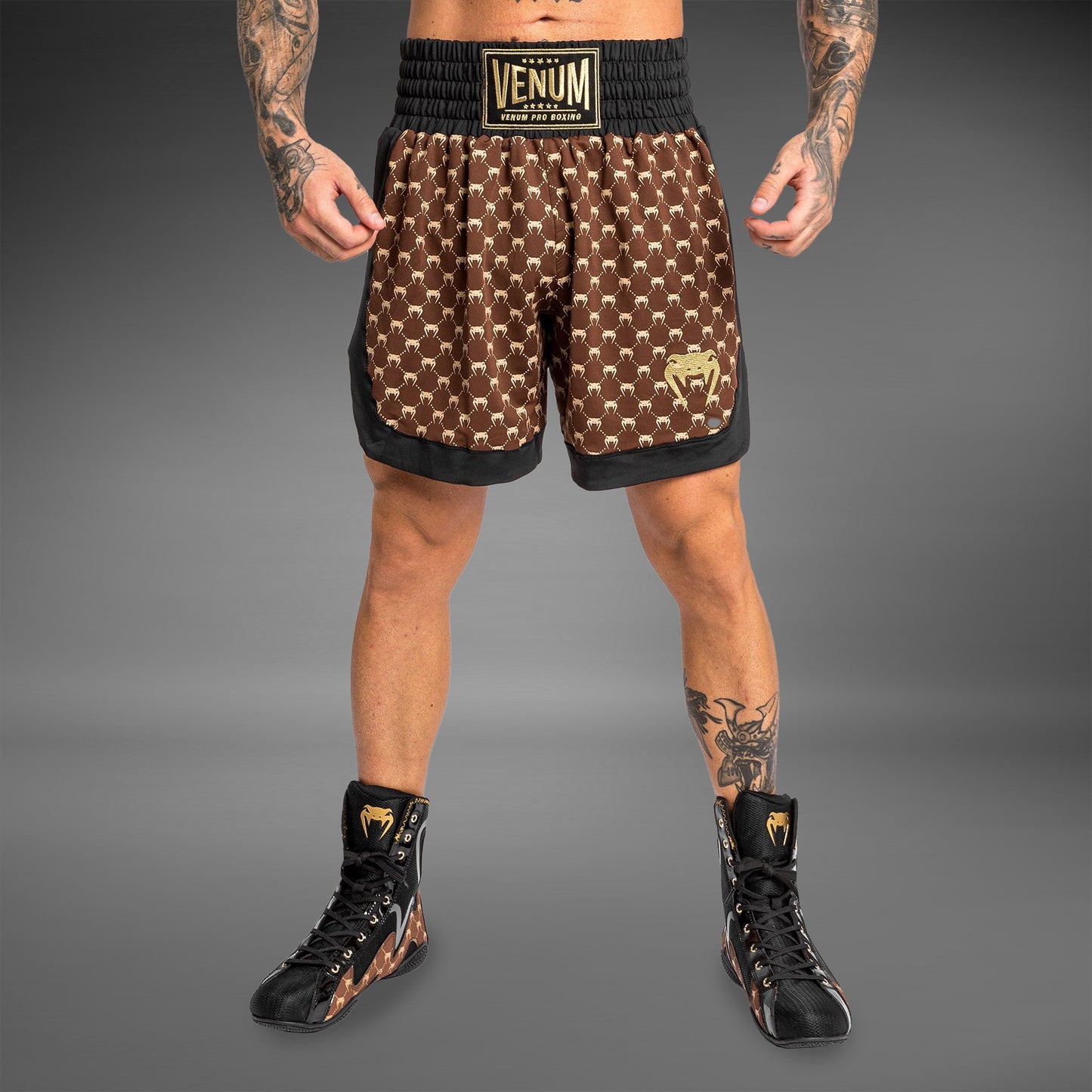 Venum Monogram Boxing Short - Black/Brown