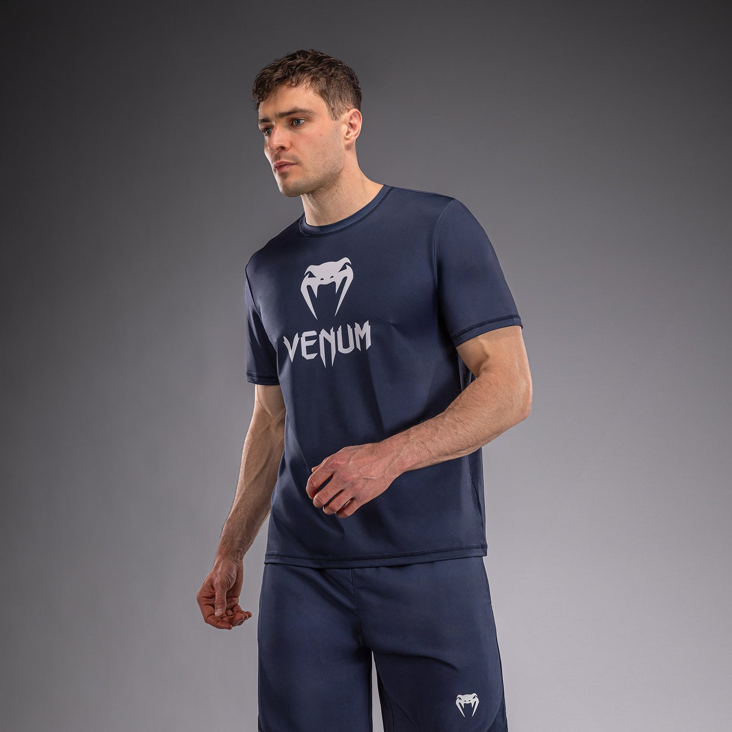 Venum Classic Dry Tech T-Shirt - Navy Blue/White
