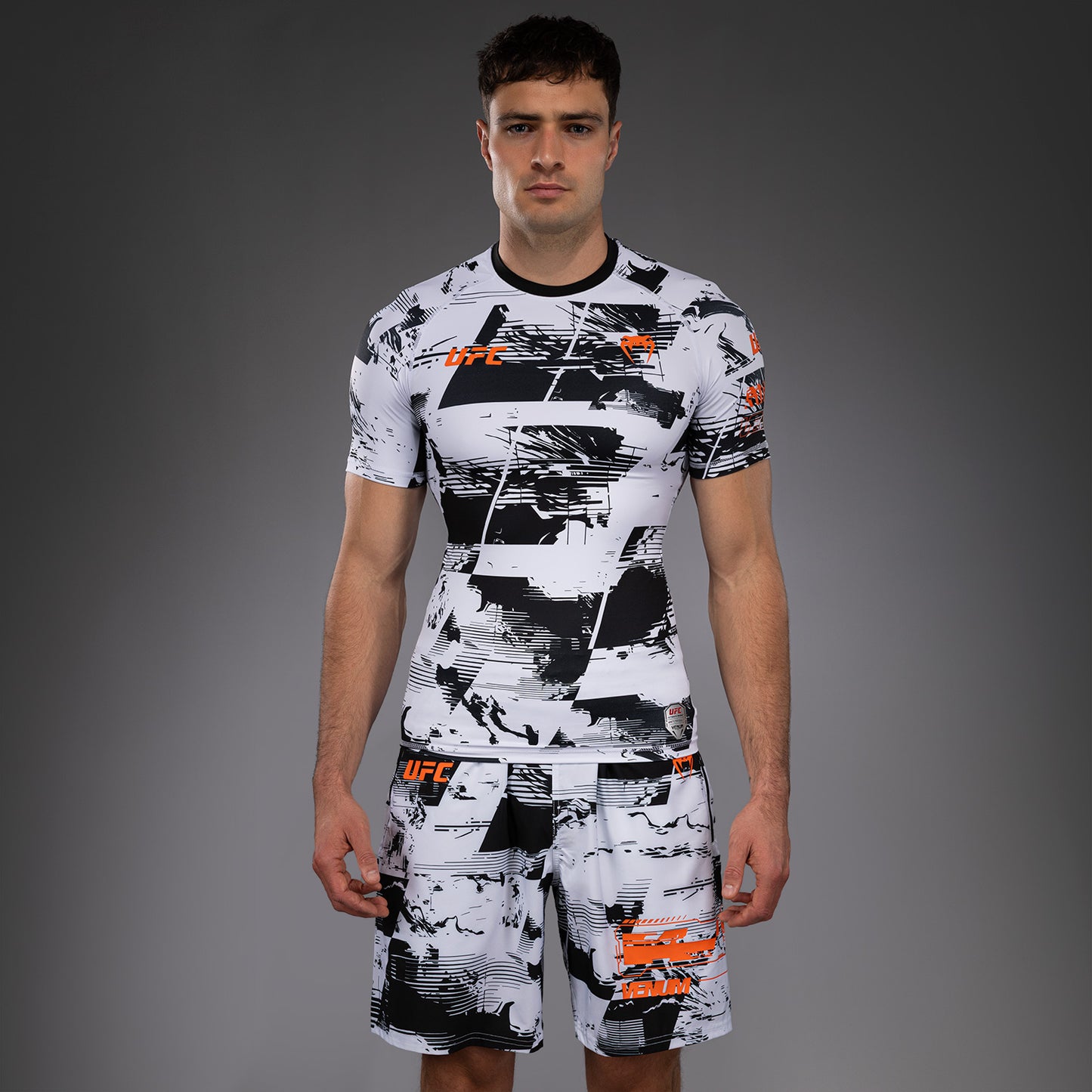 Men's UFC Zenith by Venum White Authentic Fight Week Performance Short Sleeve Rashguard