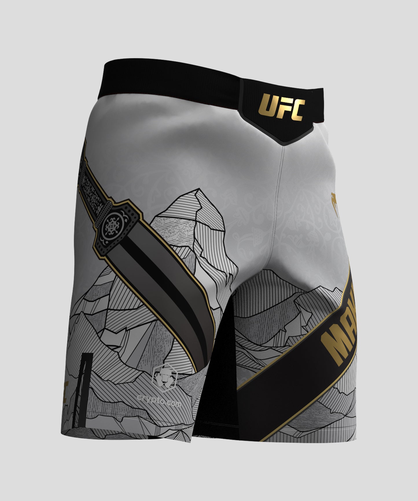 Men's UFC Unrivaled by Venum White Islam Makhachev Long Fit Fight Short