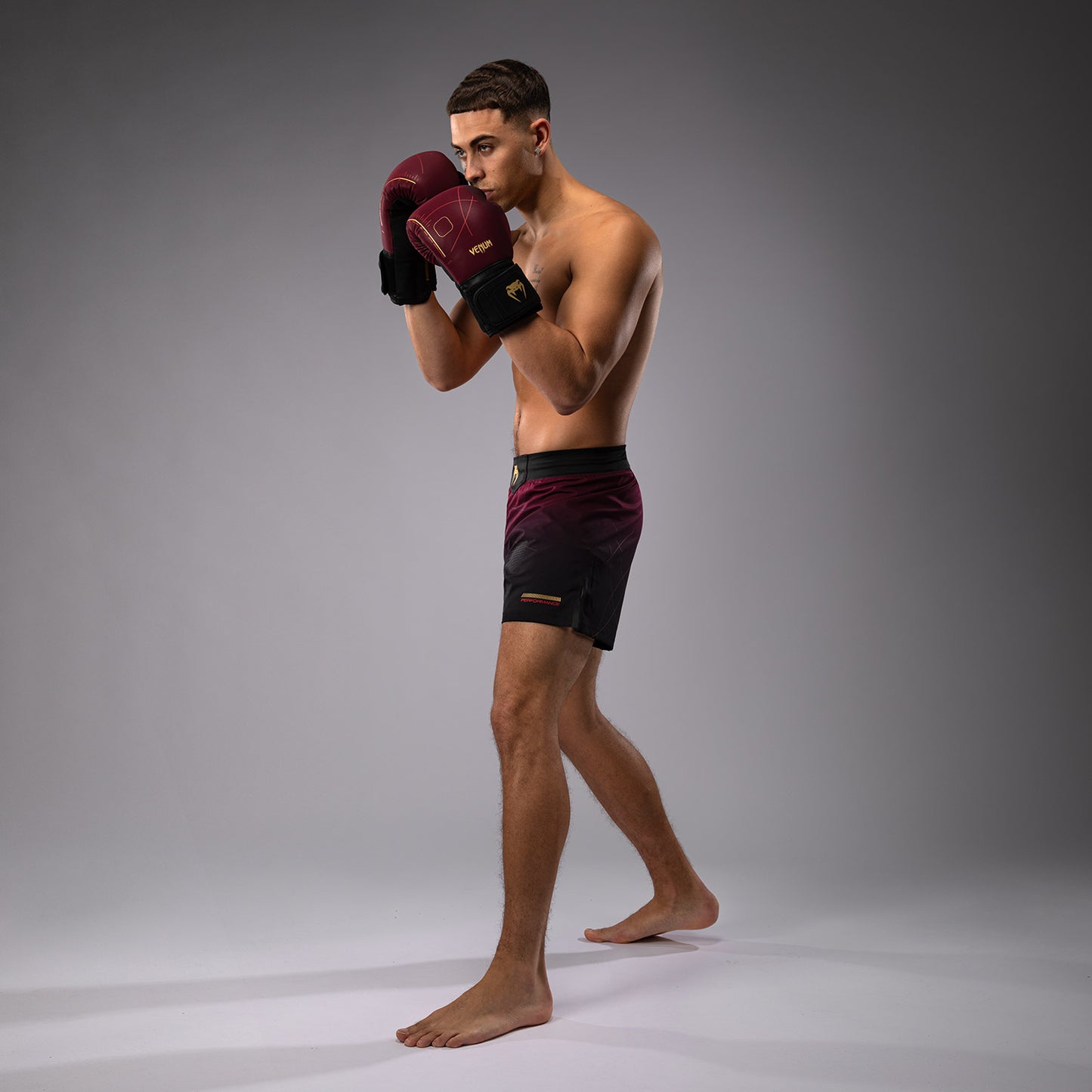 Venum Tactical XT Fight short - Black/Burgundy/Gold
