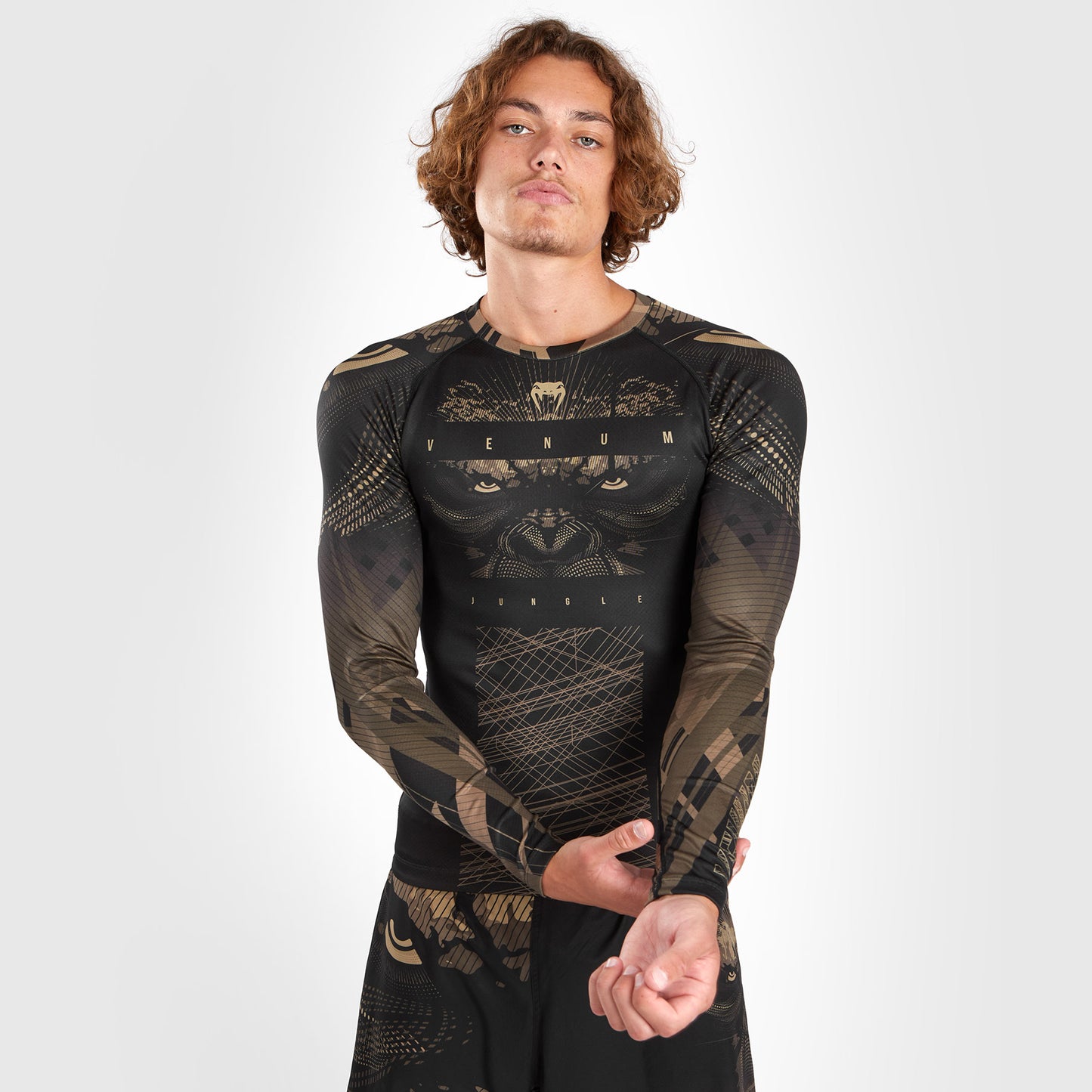 Venum Gorilla Jungle Rashguard Long Sleeves - Black/Sand