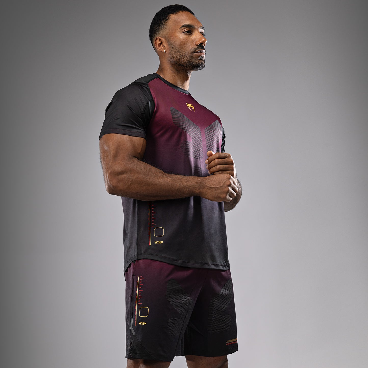 Venum Tactical XT Dry tech T-shirt - Black/Burgundy/Gold