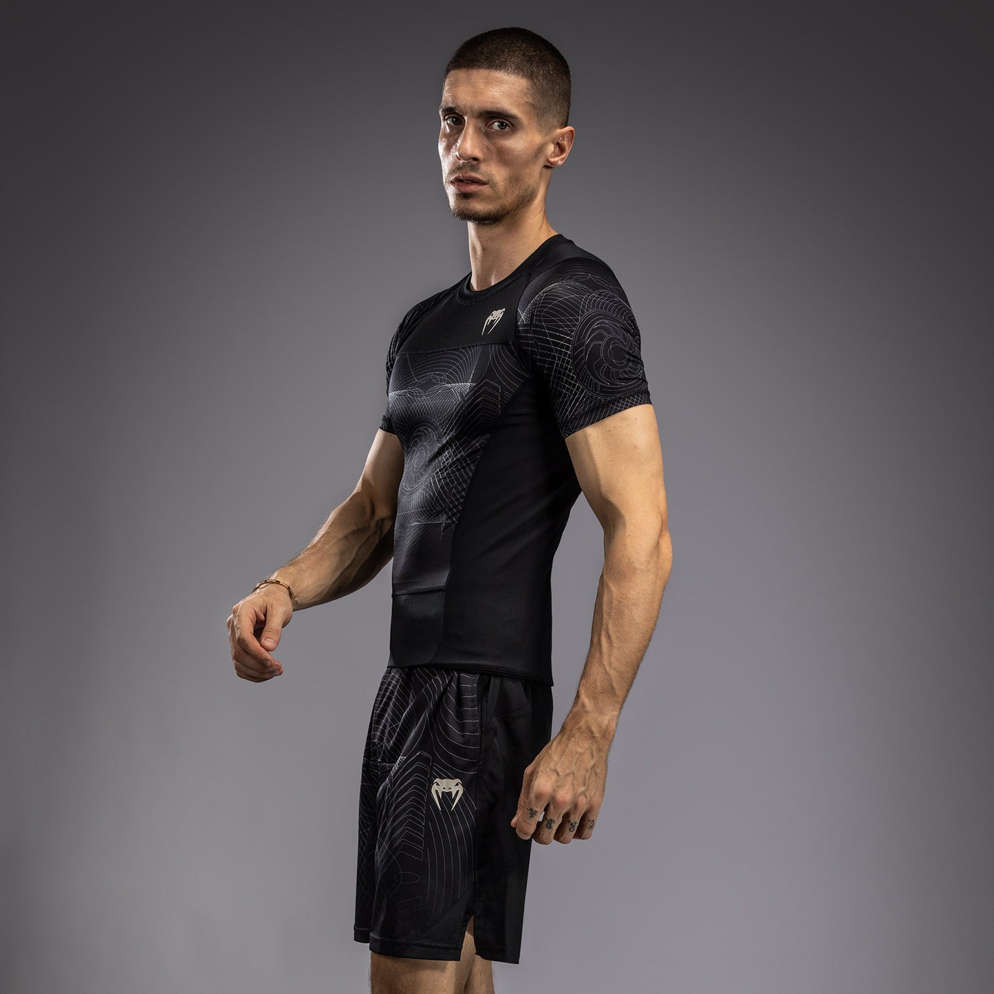 Venum G-Fit Air Men's Short Sleeve Rashguard - Deep Black/Desert Sand
