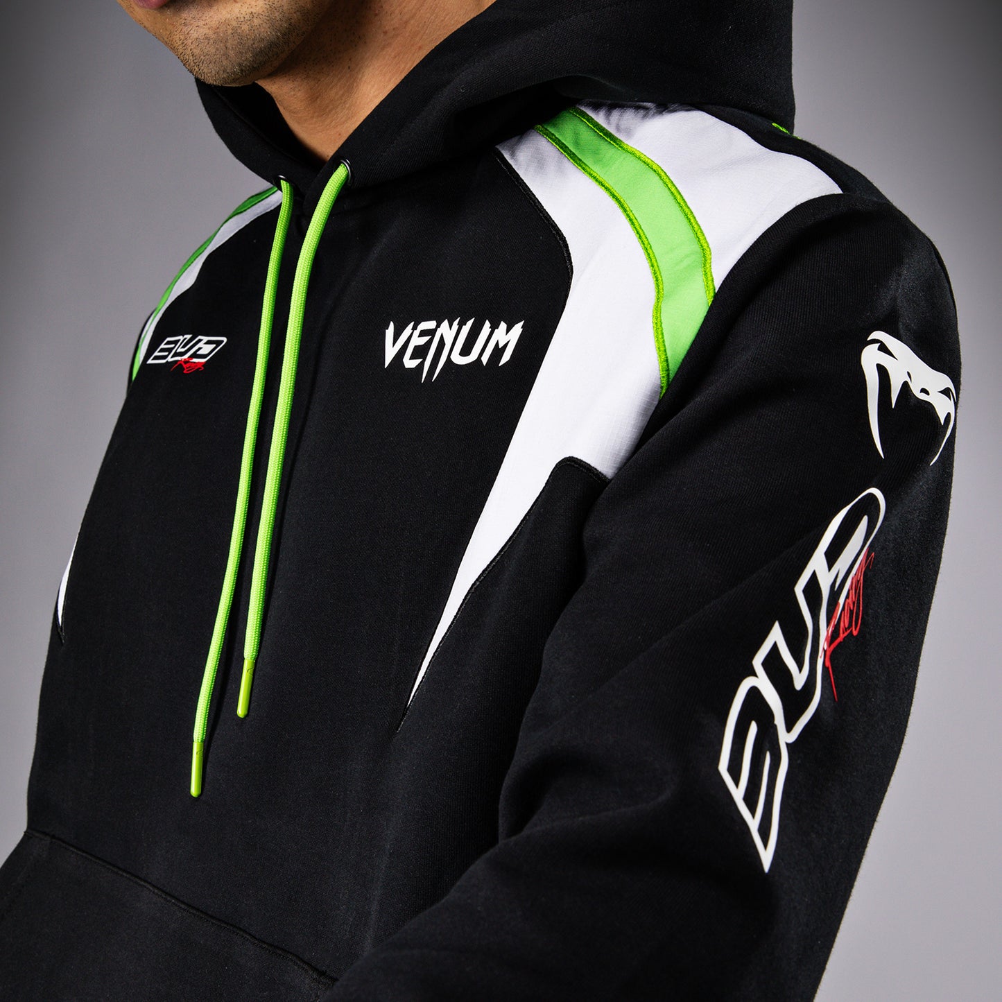 Venum x Bud Racing Men’s Hoodie - Black/White/Lime Green