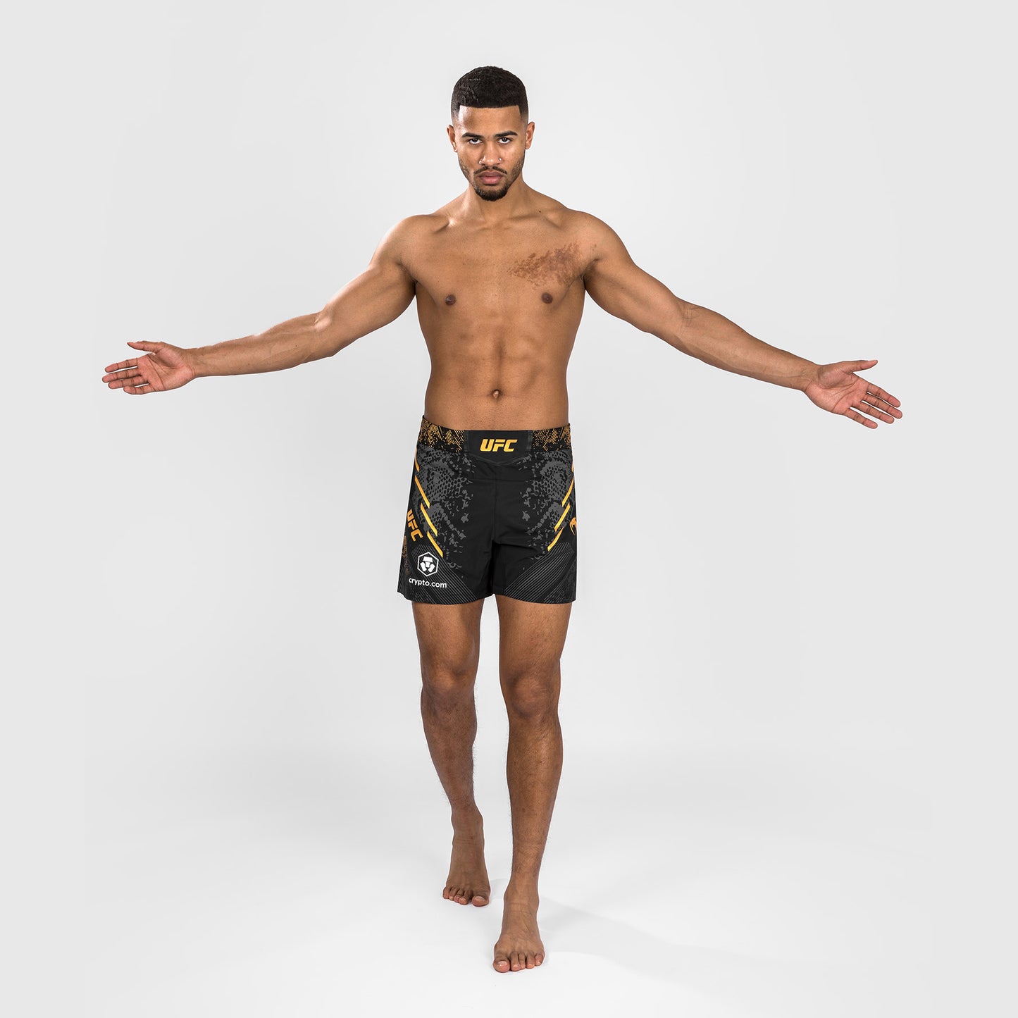 UFC Adrenaline by Venum Personalized Authentic Fight Night Men's Fight Short - Short Fit - Black/Gold