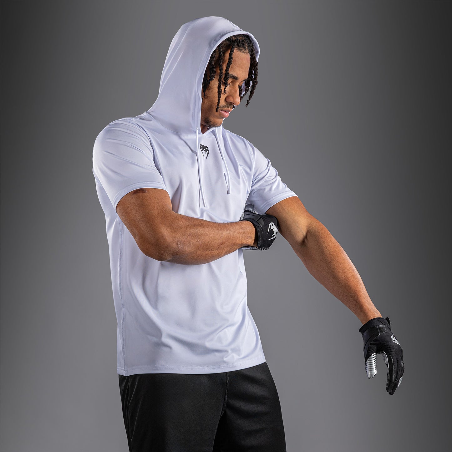 Venum Elite Short Sleeve Dry-Tech Hoodie - White