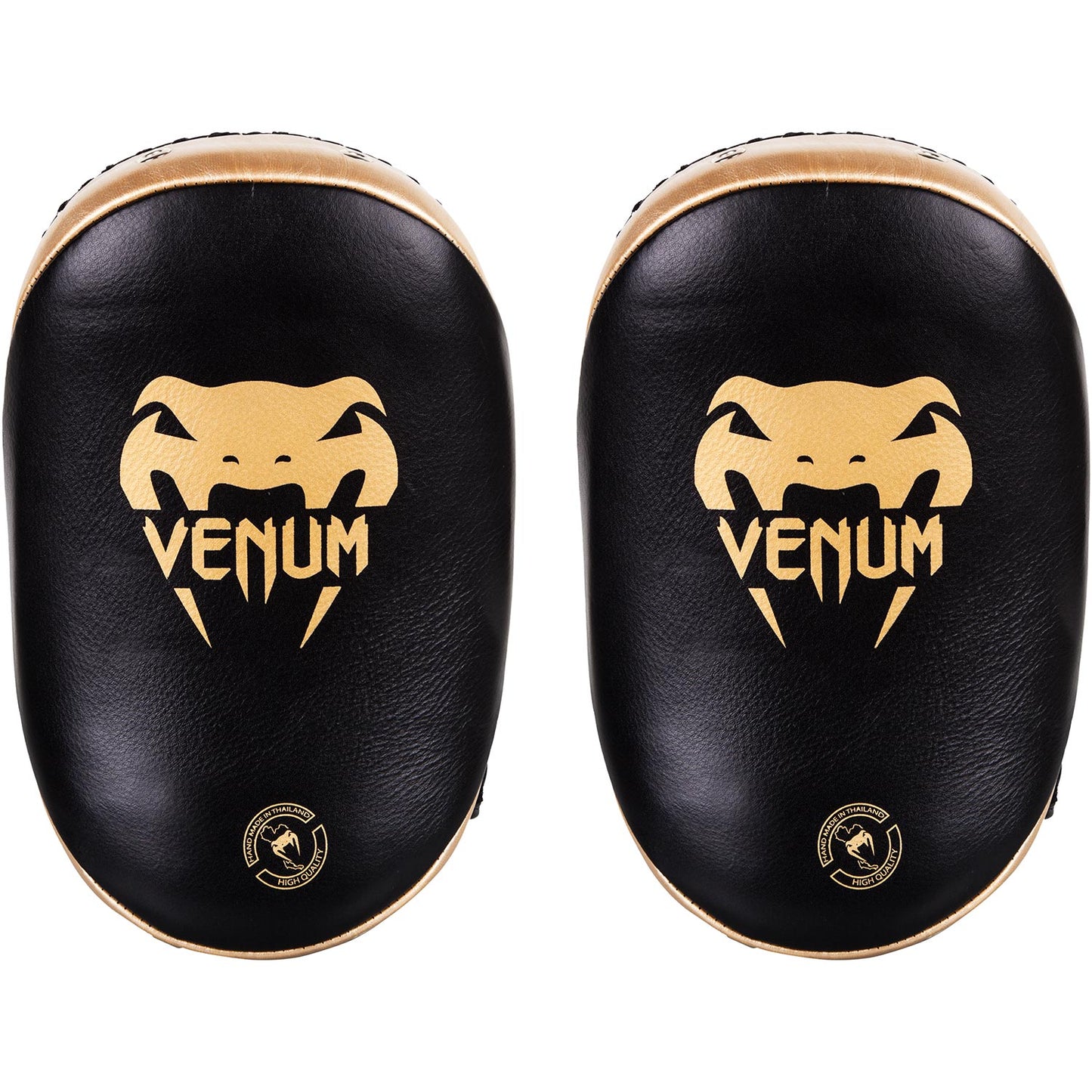 Venum Kick Pads Leather-Black/Gold