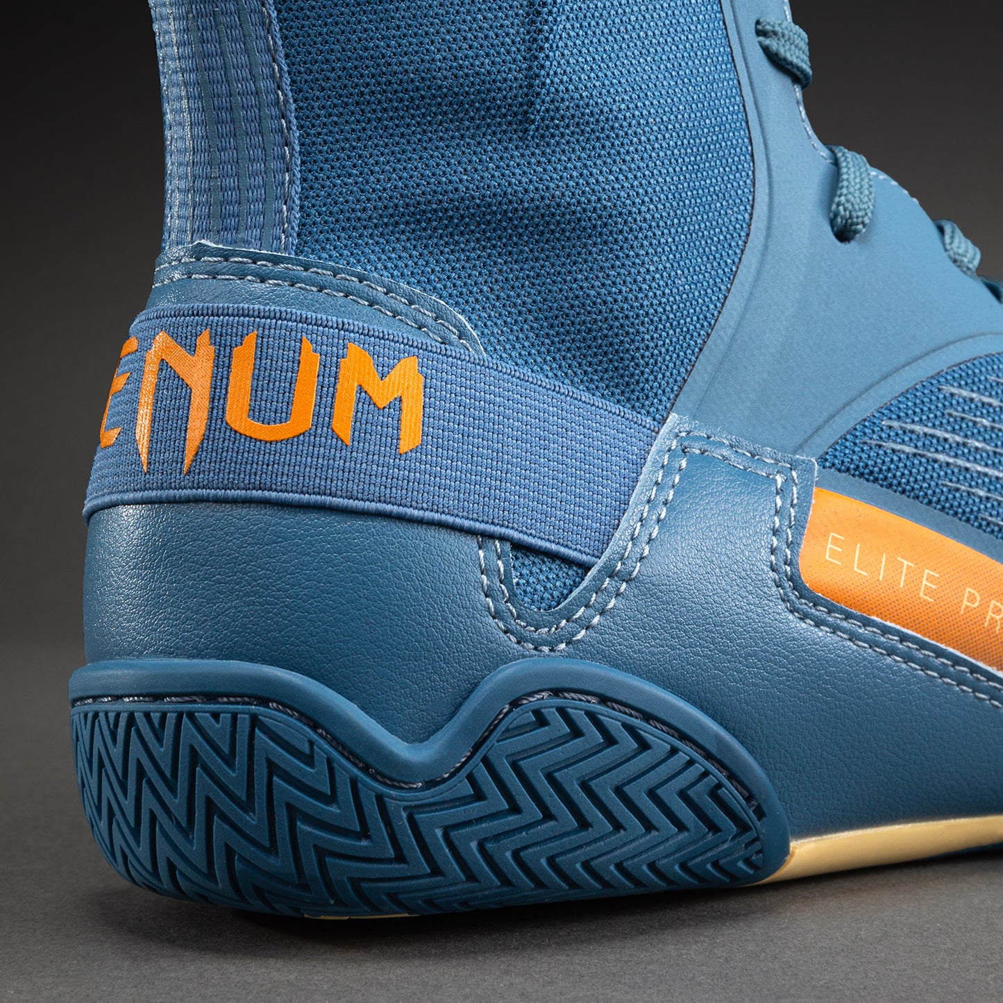 Venum Elite Neo Boxing Shoes - Steel Blue/Orange