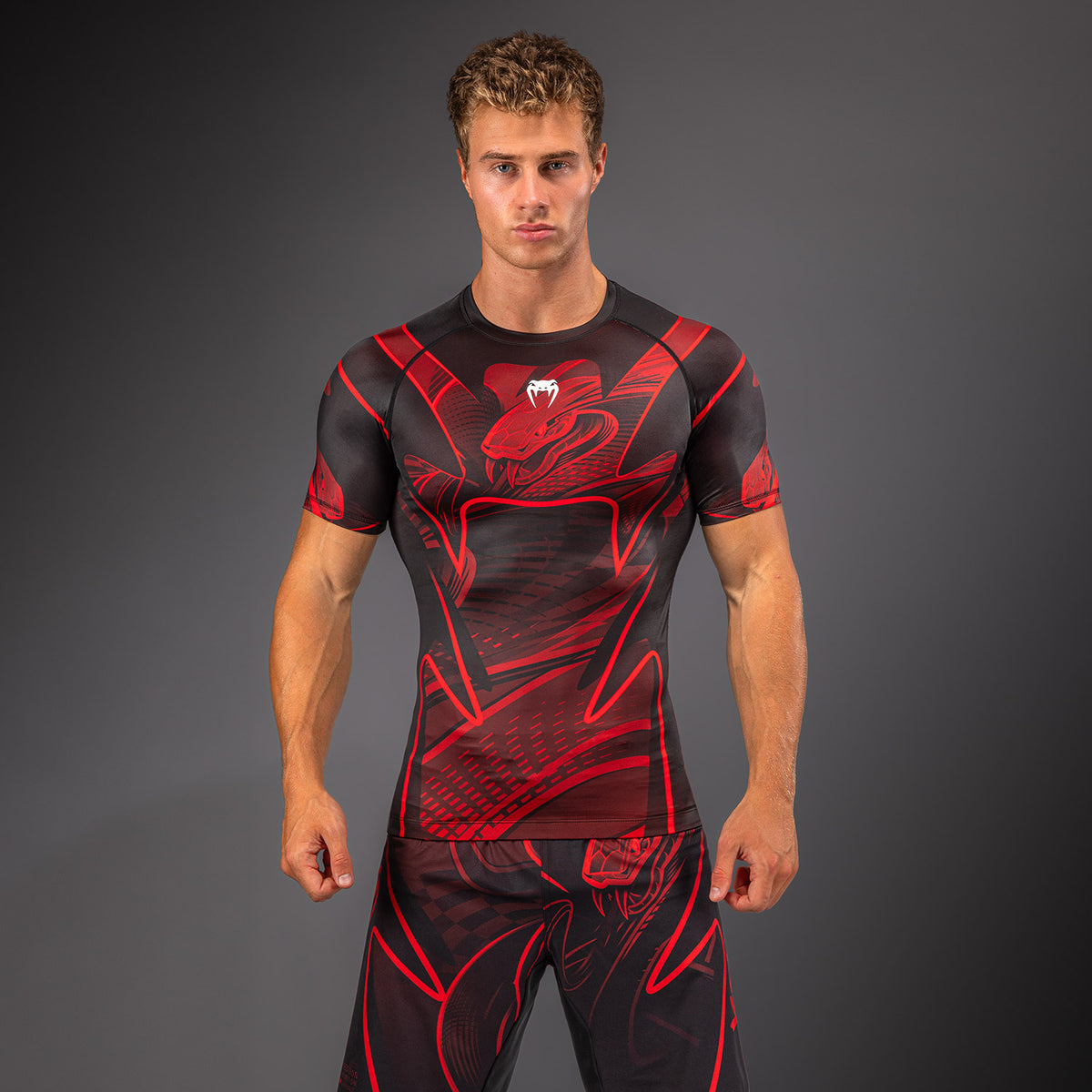Venum Crimson Viper 2.0 Short Sleeve Rashguard - Black/Red