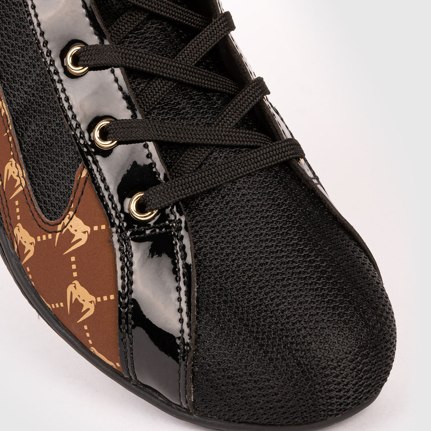 Venum Elite Evo Monogram Boxing Shoes – Black/Brown