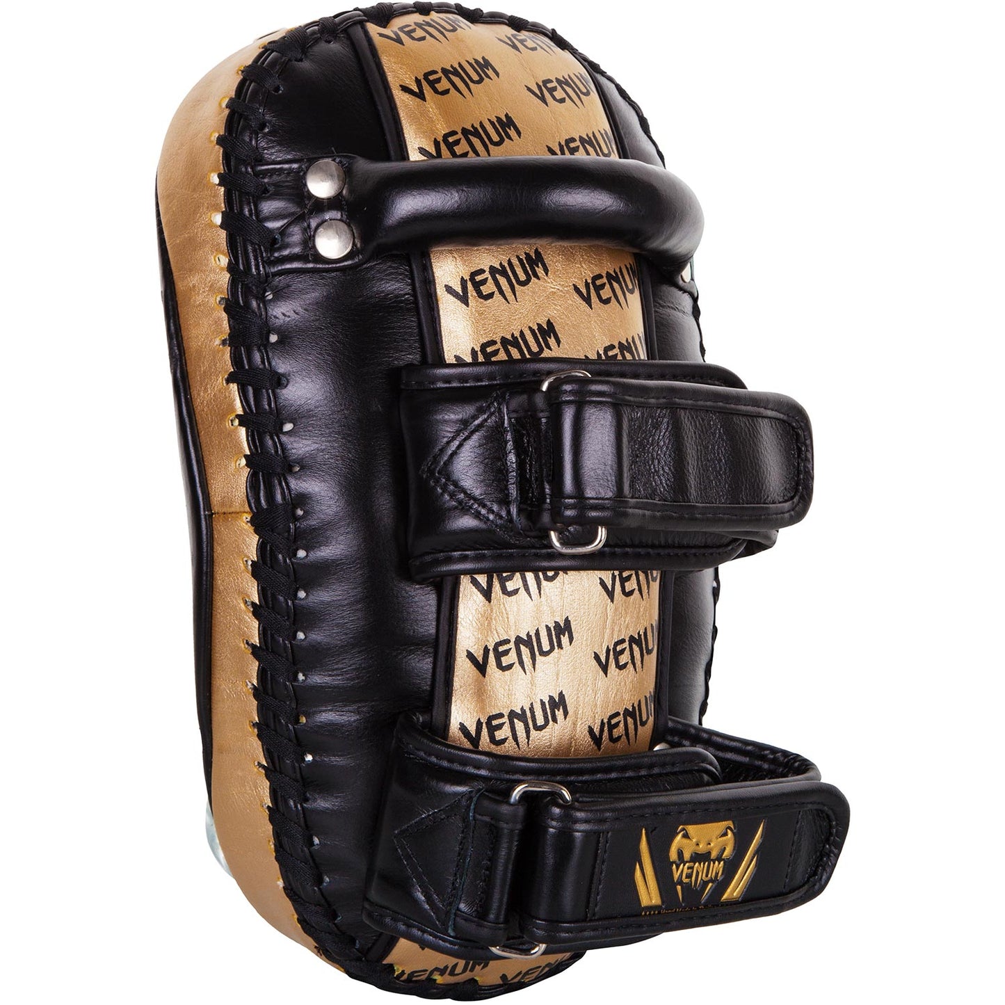 Venum Kick Pads Leather-Black/Gold