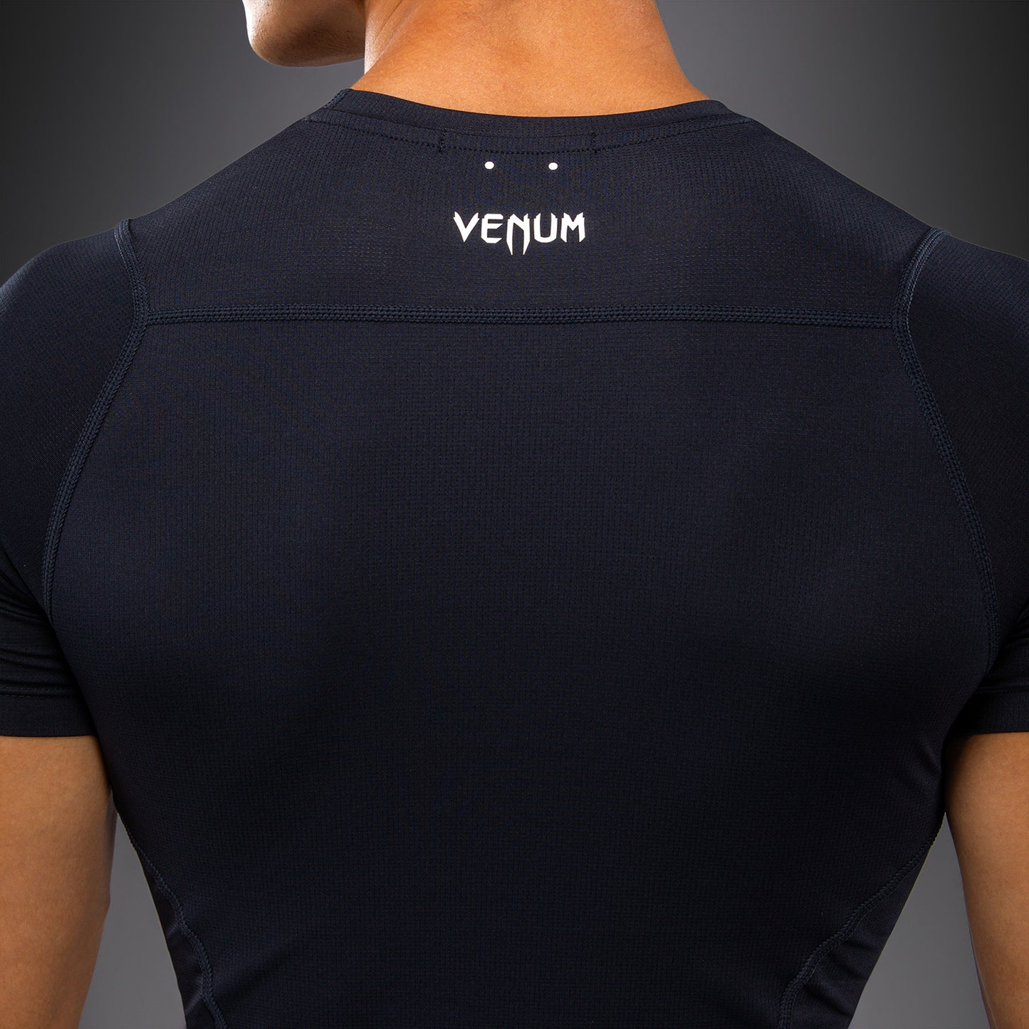Venum G-Core Short Sleeve Rashguard - Navy Blue/White
