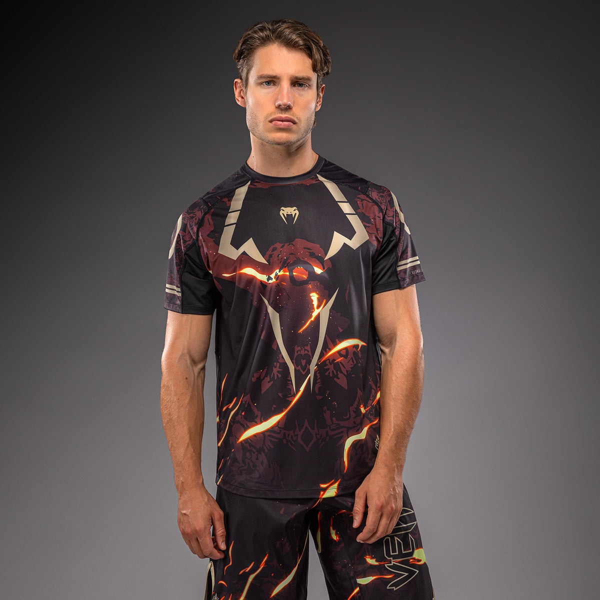 Jujutsu Kaisen x Venum Sukuna Dry-Tech T-Shirt - Black/Beige