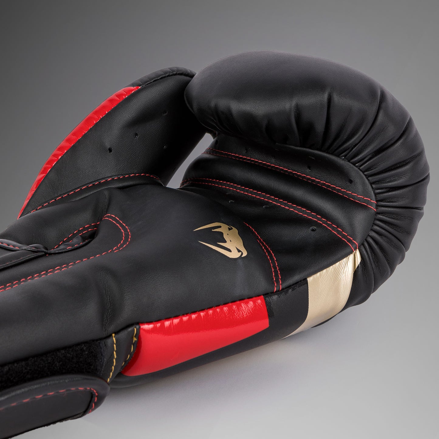 Venum Elite Boxing Gloves - Black/Gold/Red