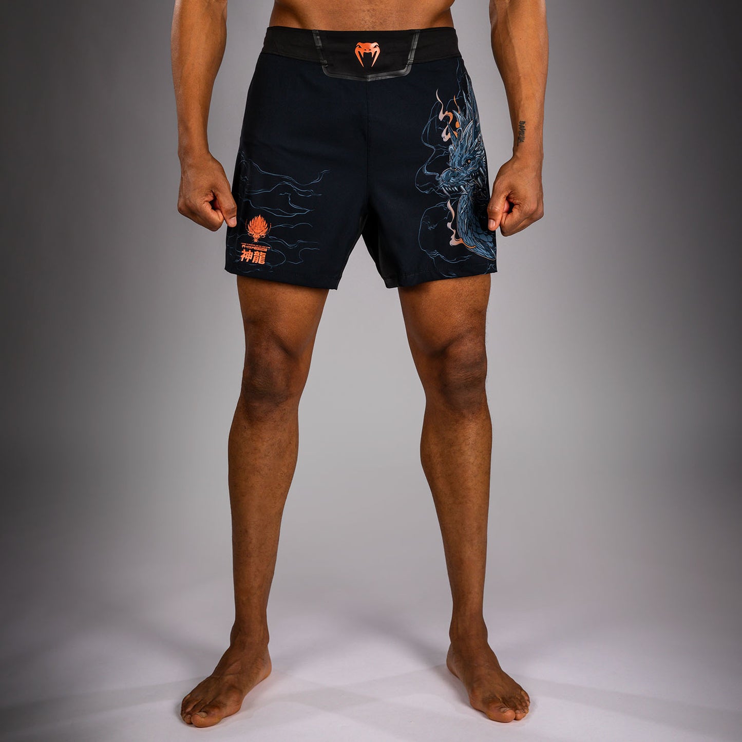Venum Thunder Dragon Fightshorts - Black/Grey/Copper