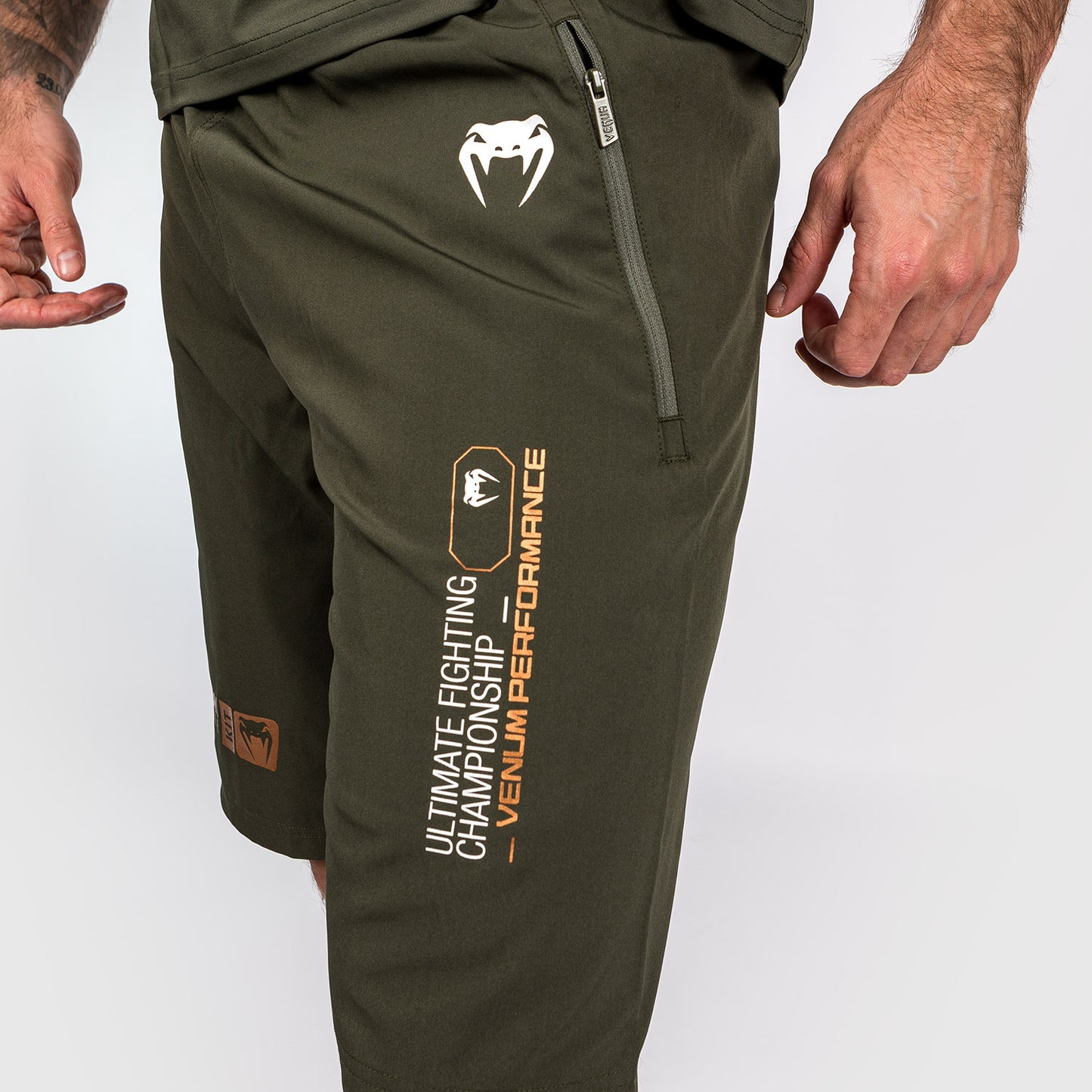 UFC Adrenaline by Venum Fight Week Men’s Performance Shorts - Khaki/Bronze