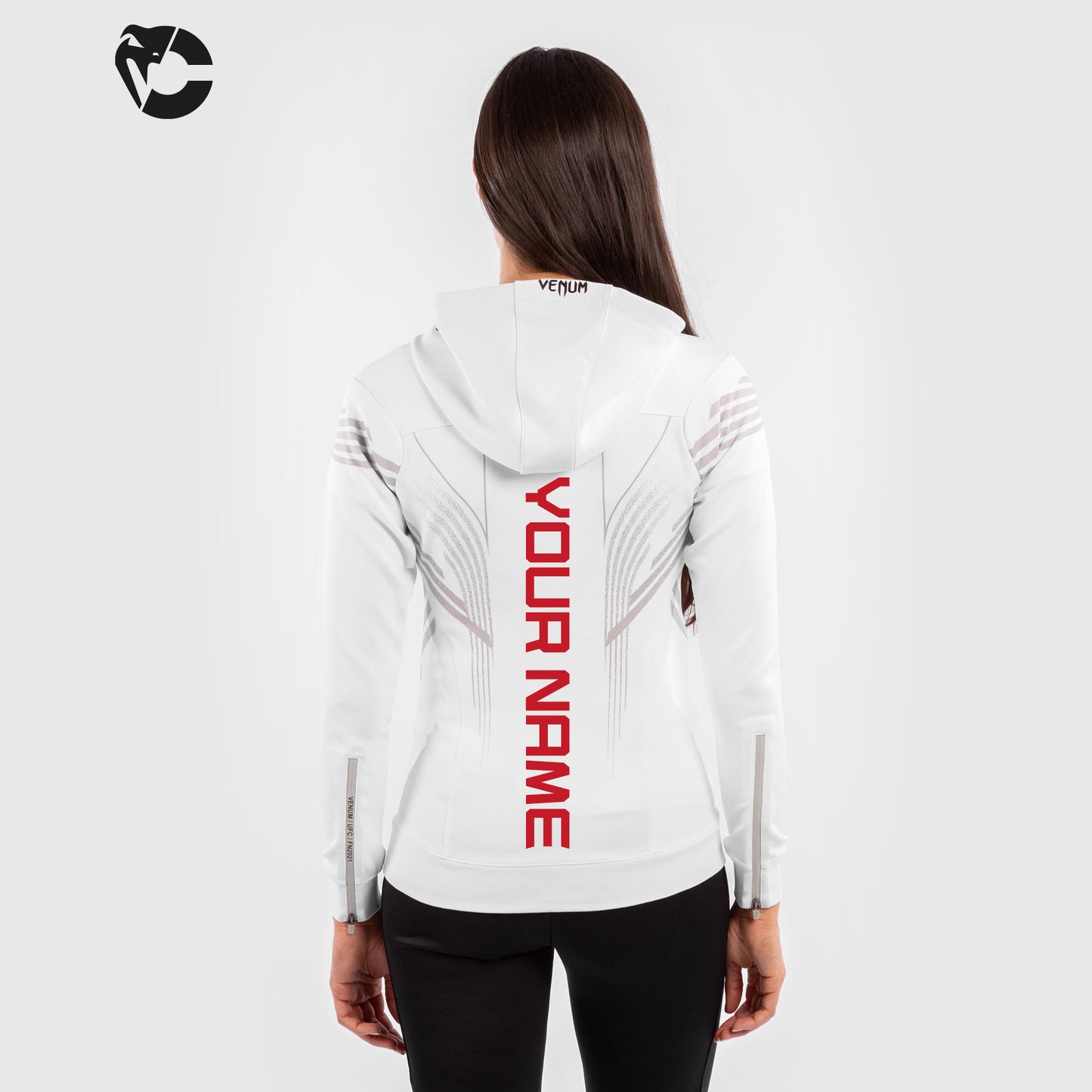 UFC Venum Personalized Authentic Fight Night Women's Walkout Hoodie - White