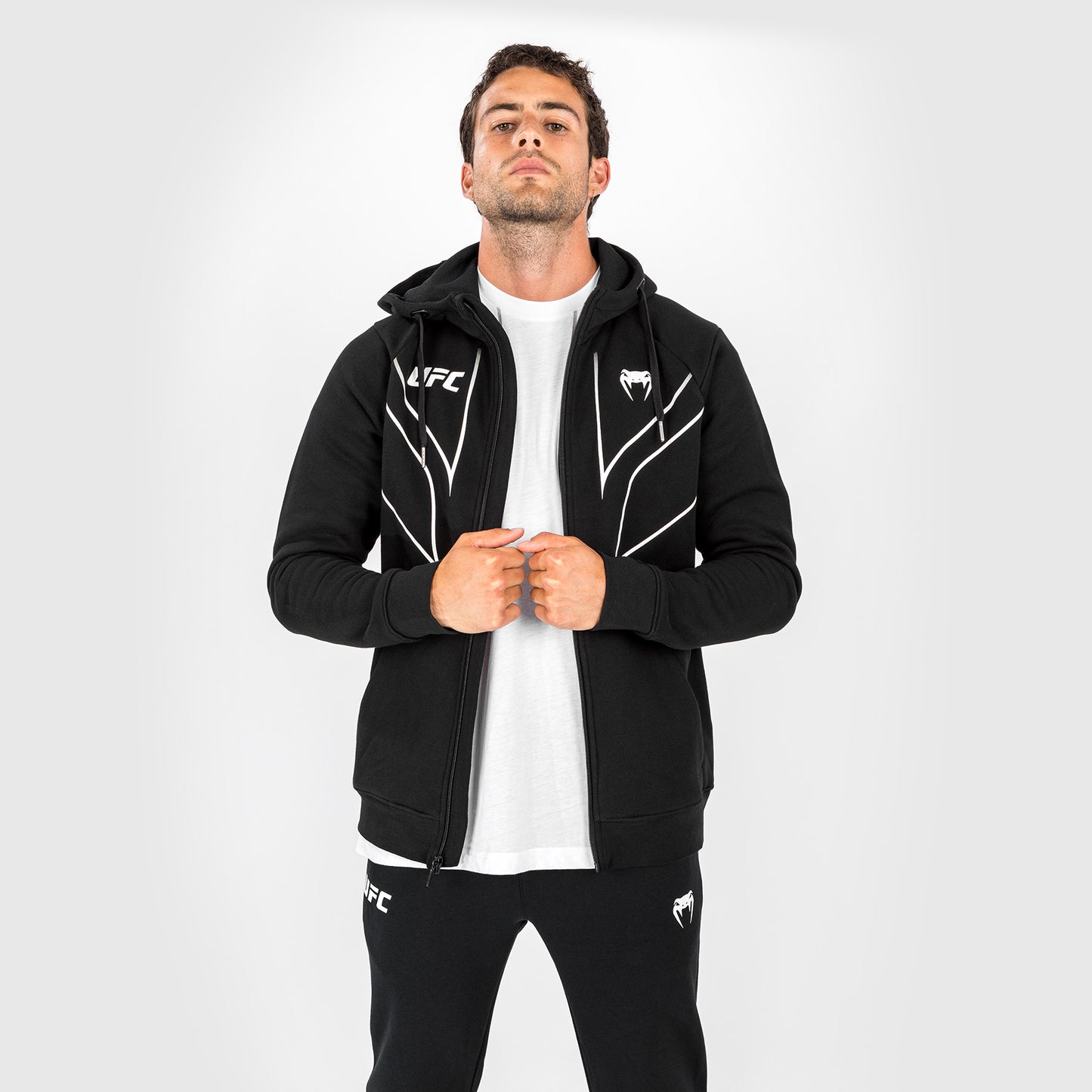 UFC Venum Fight Night 2.0 Replica Men's Full Zip Hoodie - Black