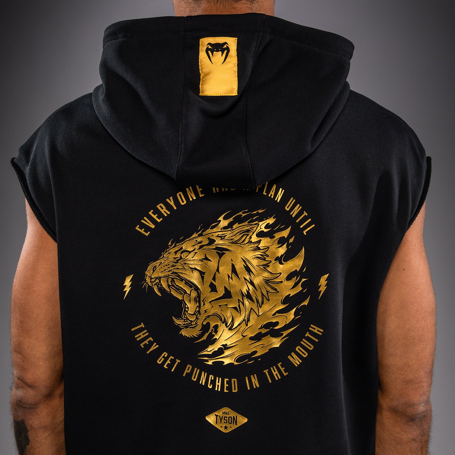 Venum x Mike Tyson Tiger Sleeveless Hoodie - Black/Gold