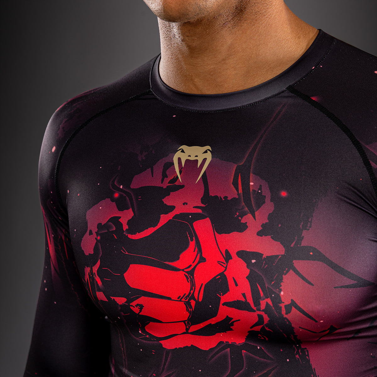 Jujutsu Kaisen x Venum Itadori Long Sleeve Rashguard - Black/Red