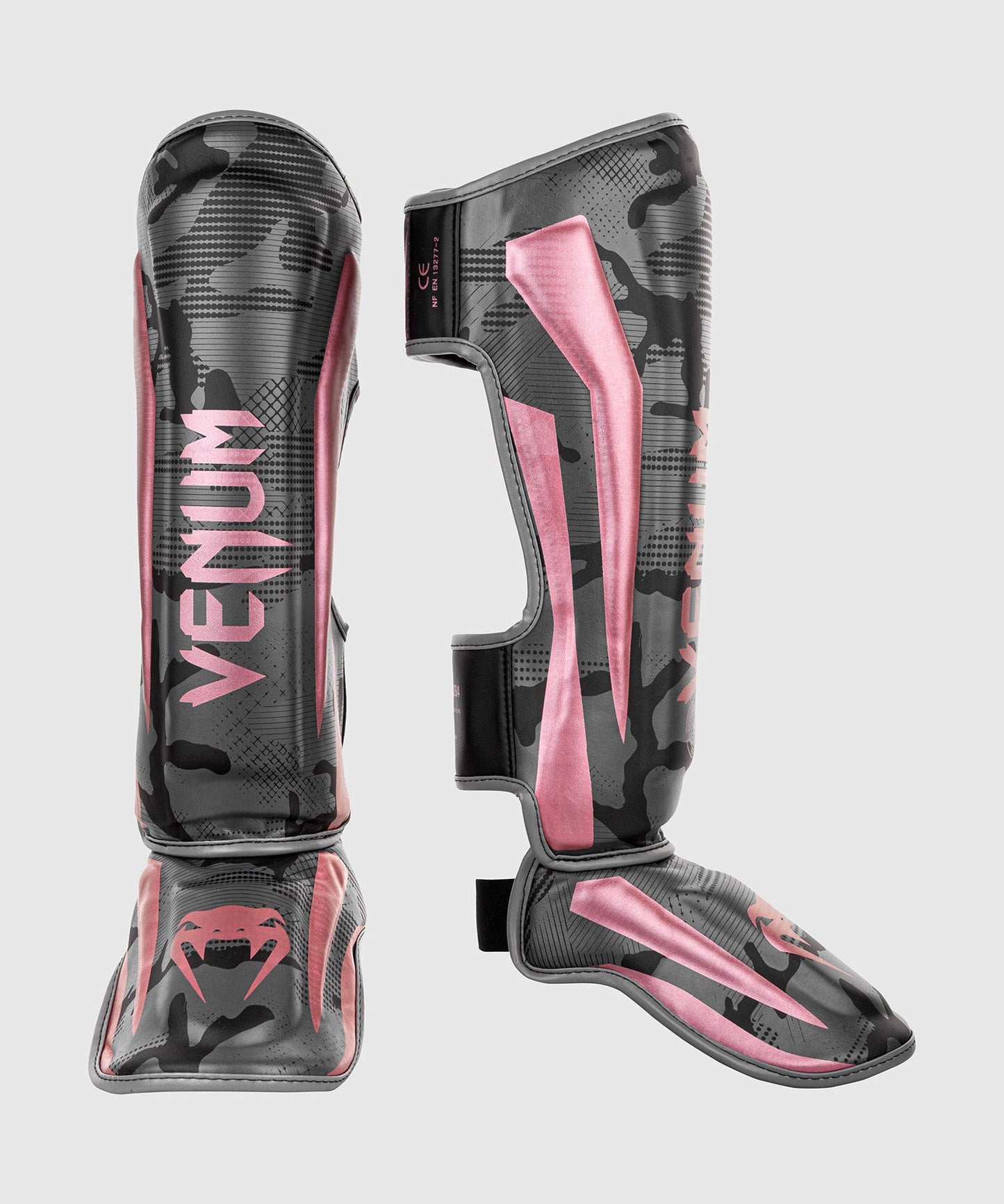 Venum Elite Shin Guard - Black/Rose/Gold