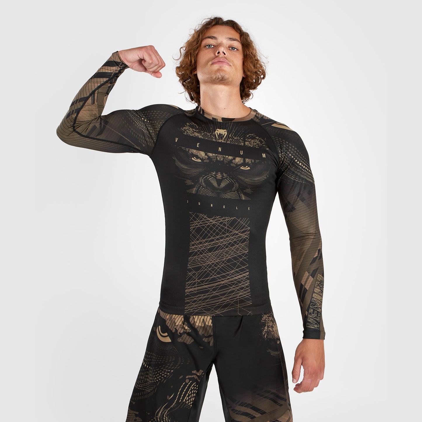 Venum Gorilla Jungle Rashguard Long Sleeves - Black/Sand