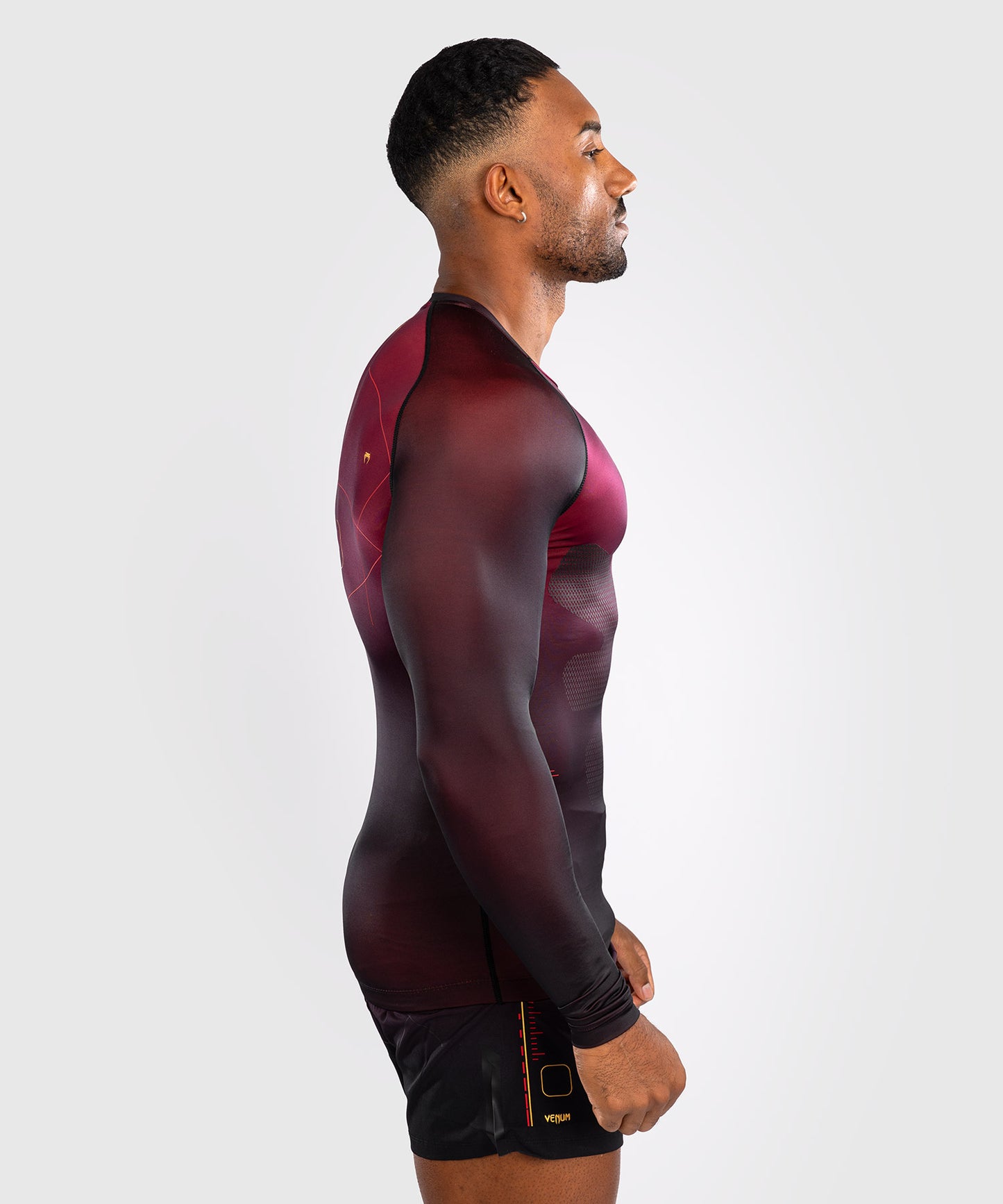 Venum Tactical XT Men's Long Sleeve Rashguard - Black/Burgundy/Gold