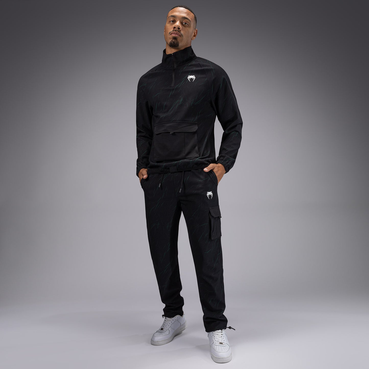 Venum Trooper Men's Half-Zip Jacket - Black/Forest Green