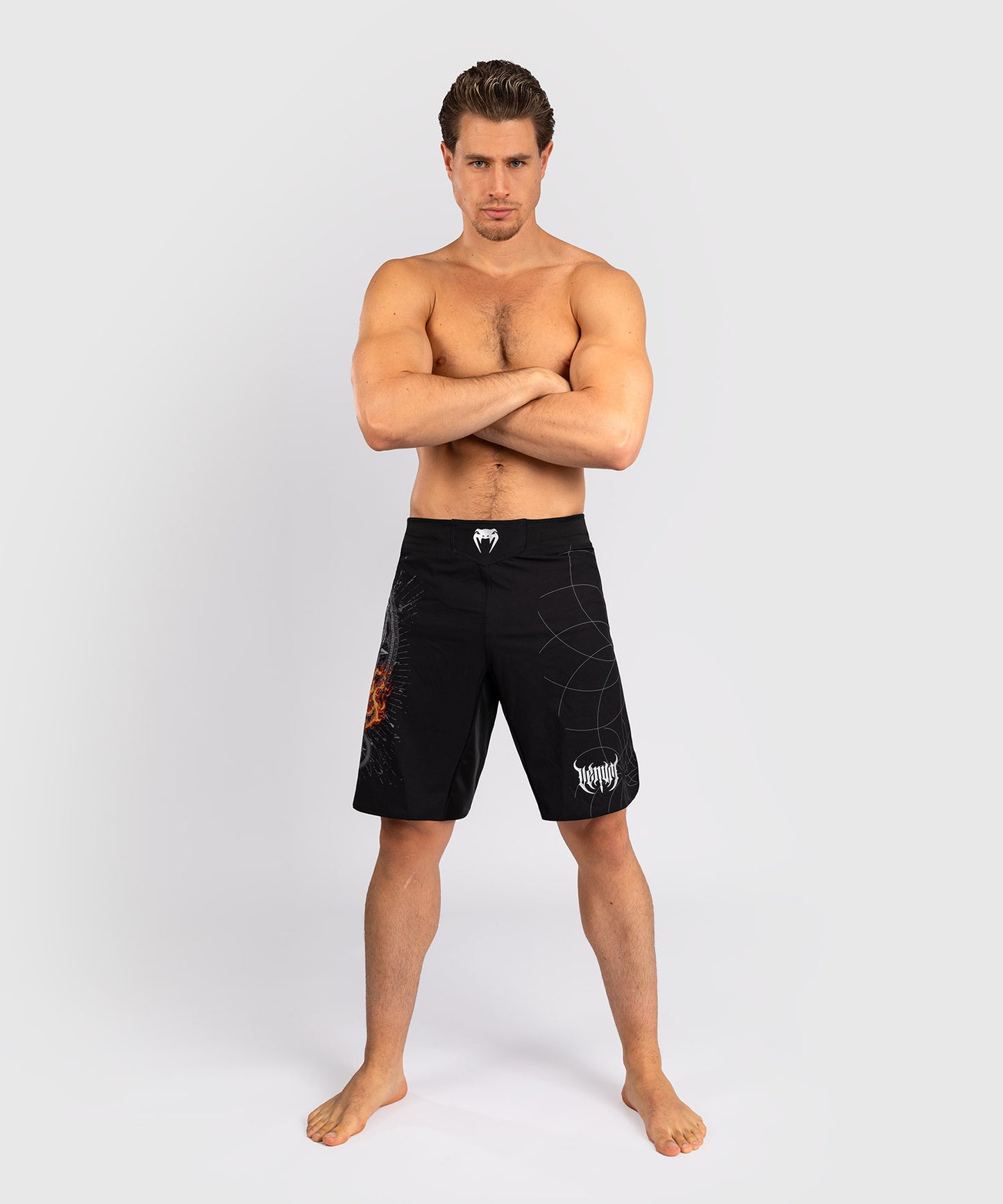 Venum Gladiator 5.0 Men’s Fight Shorts - Black/Silver