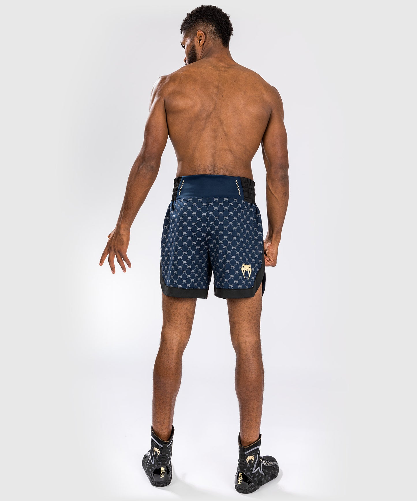 Venum Monogram Boxing Short - Black/Navy Blue