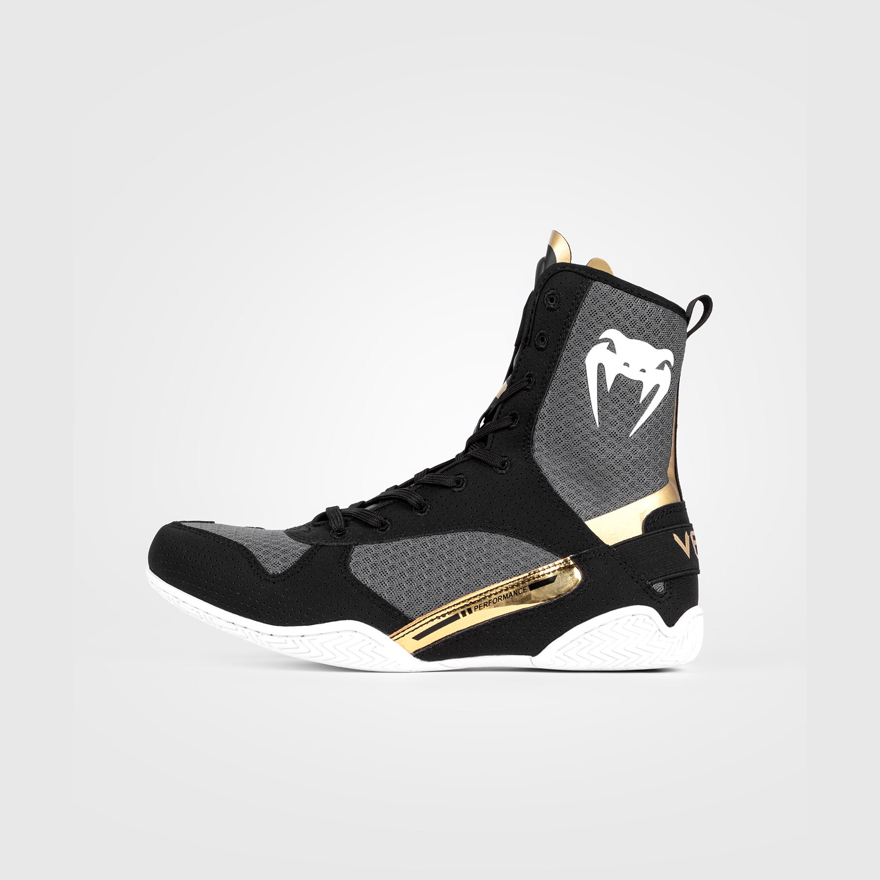 Venum Elite Boxing Shoes Black/White/Gold - Main Image