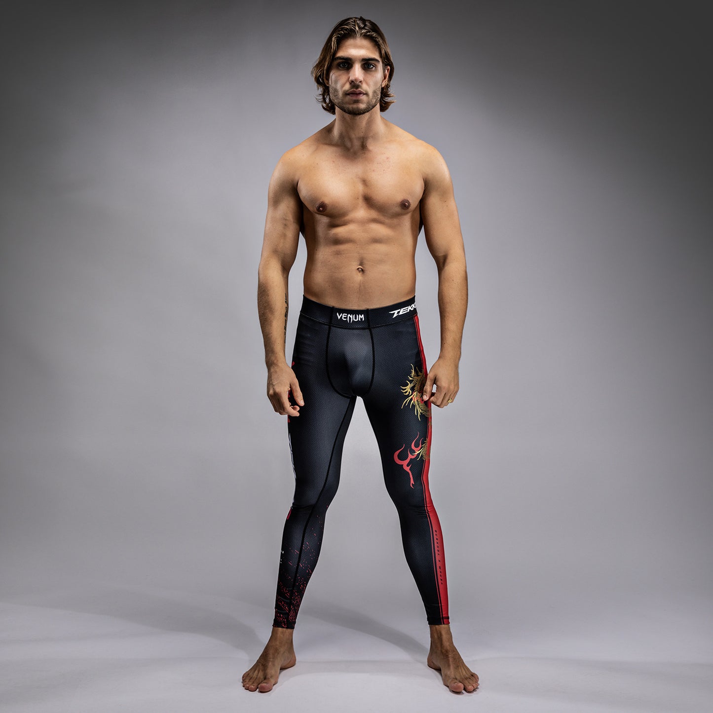Venum x TEKKEN 8 - Marshall Law Spats - Black/Red/Gold