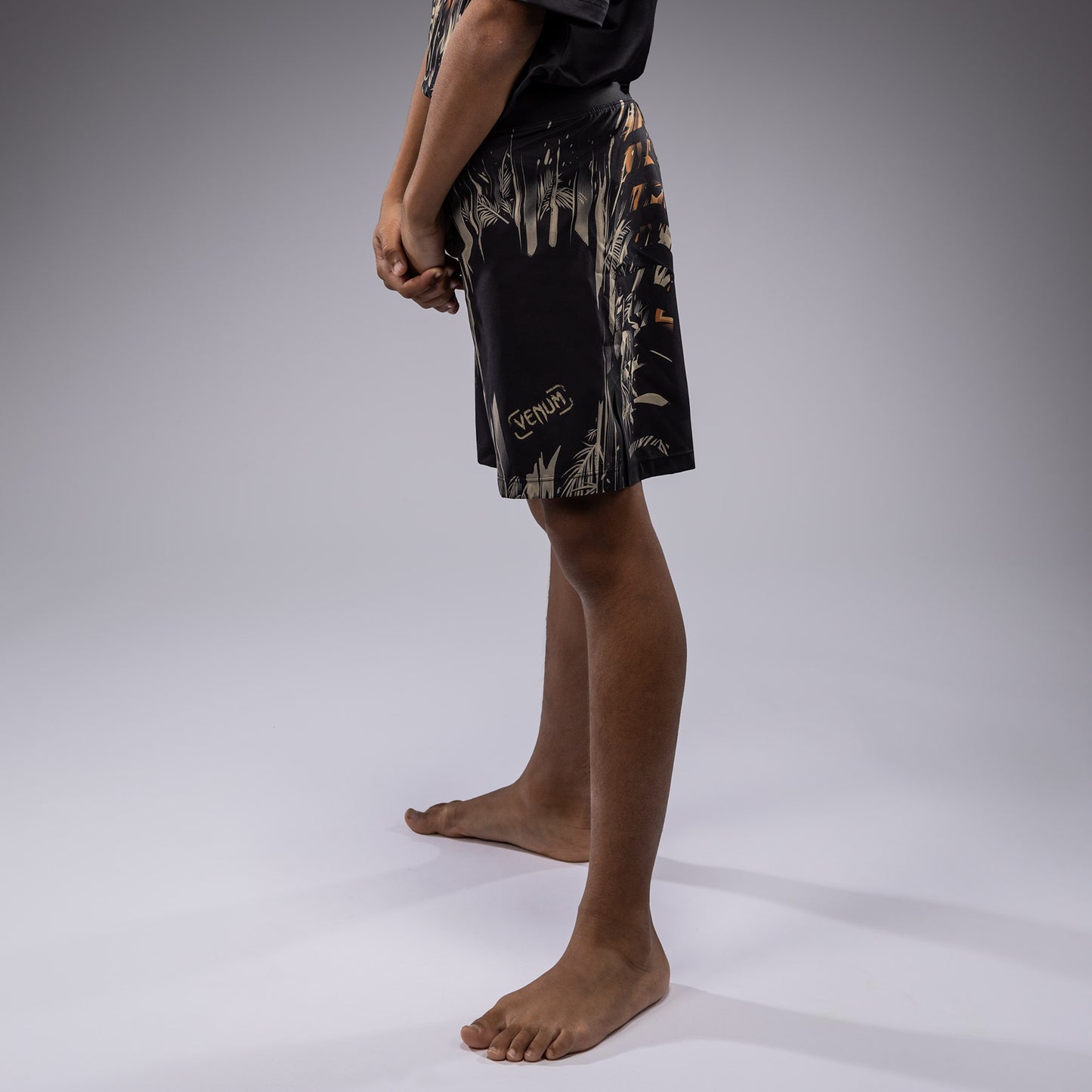 Venum Tiger Kids Fight Shorts - Black/Neon Orange